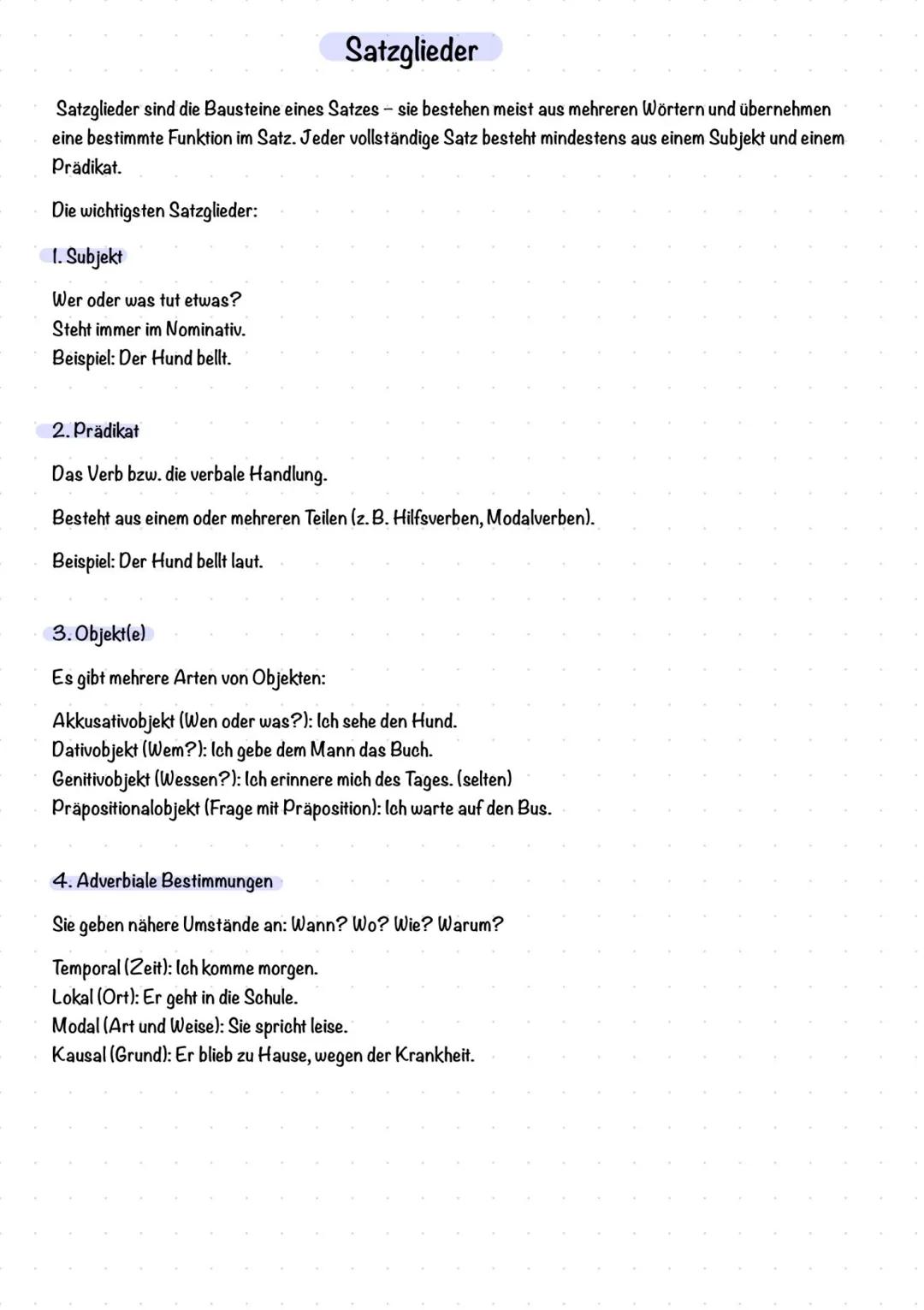 # Erklärung + Übungsaufgaben zum Pflichtteil 1
(Grammatik, Rechtschreibung, Zeichensetzung, Satzarten, Wortarten)
1. Wortarten
Jedes Wor