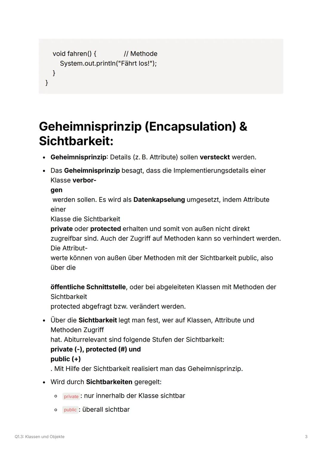 Q1.3: Klassen und Objekte
✔Klassen und Objekte:
✔ Objekt als Instanz einer Klasse
✔Klasse als Bauplan für Objekte
✔ Attribut, Methode, Kons