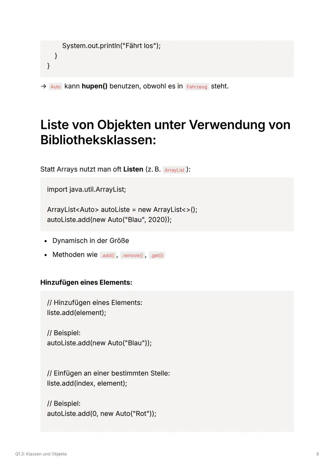 Q1.3: Klassen und Objekte
✔Klassen und Objekte:
✔ Objekt als Instanz einer Klasse
✔Klasse als Bauplan für Objekte
✔ Attribut, Methode, Kons