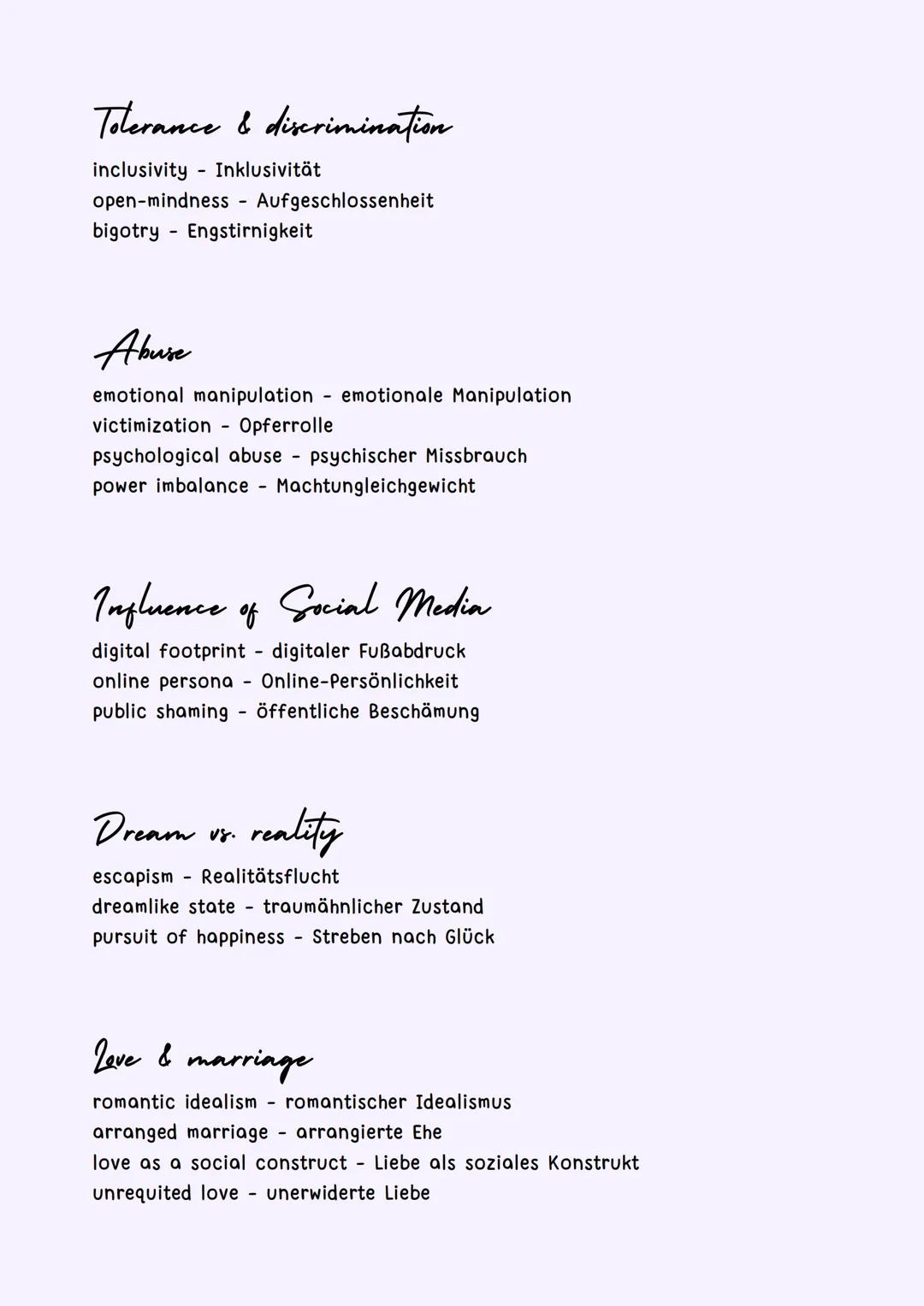 --- OCR Start ---
VOCABULARY
Ethnic identity I ethnic diversity
cultural heritage - kulturelles Erbe
multiculturalism - Multikulturalismus
i