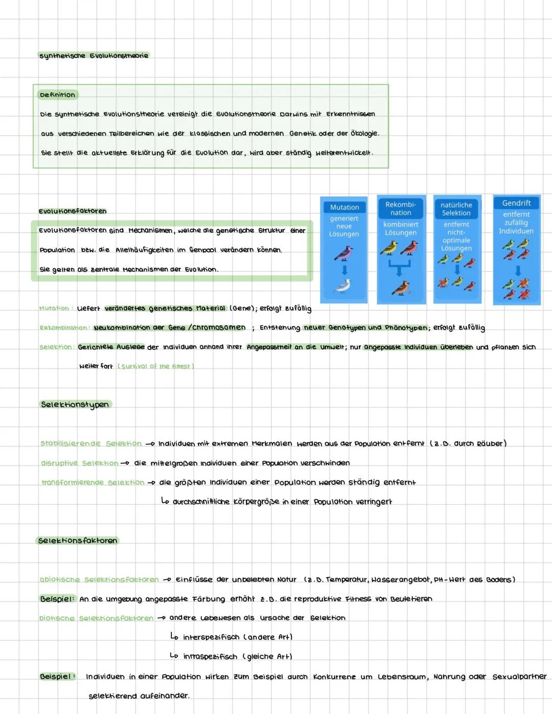 # EVOLUTION
Definition
Die Evolution ist in der Biologie die genetische und daraus resultierende phänotypische,
also sichtbare, Veränderun