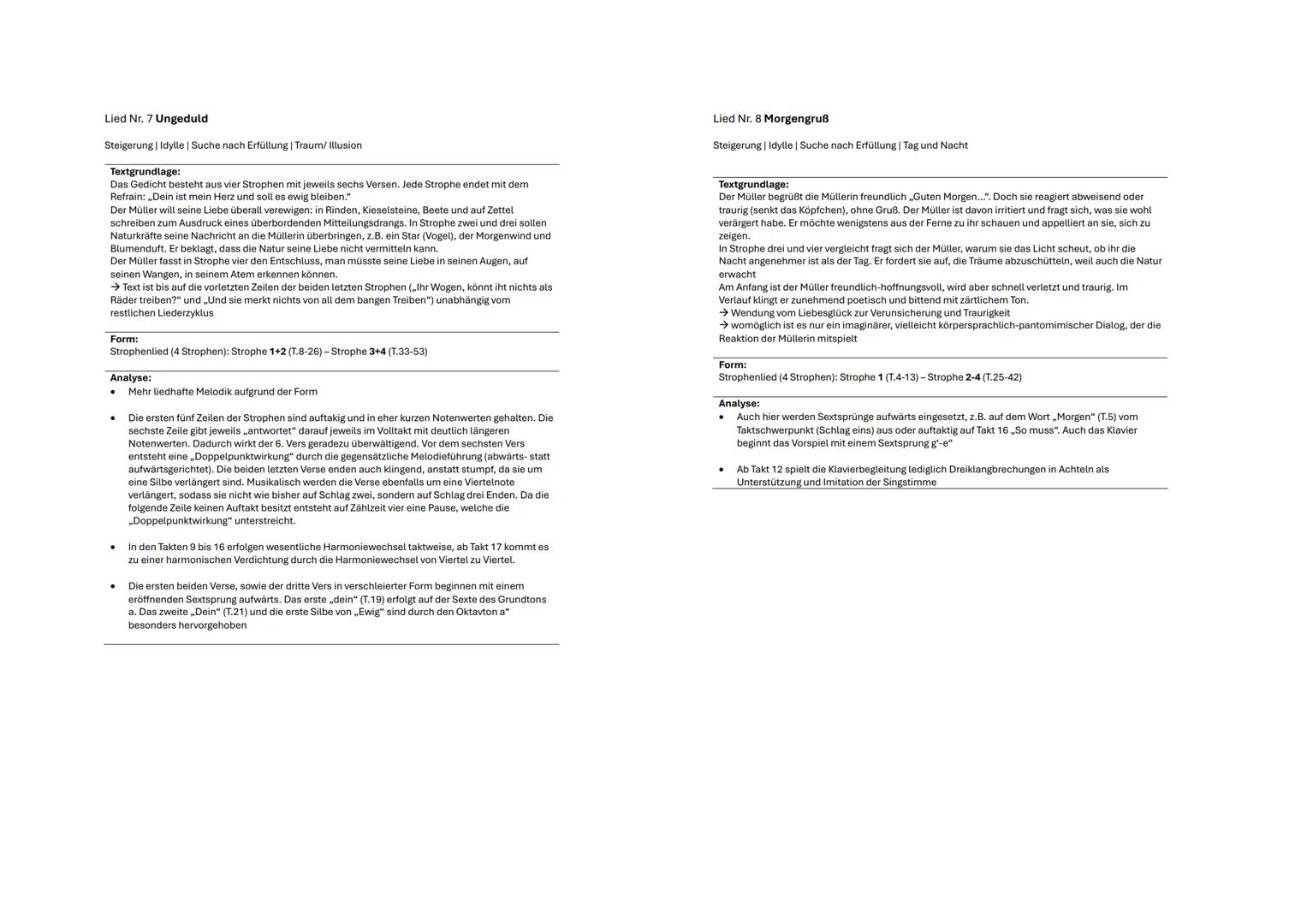 --- OCR Start ---
a) Figuren
Figur
Der Müllergeselle
→ Protagonist des Monodramas
→ Mit Ausnahme von Lied 1 und Lied 20 wird die
Geschichte