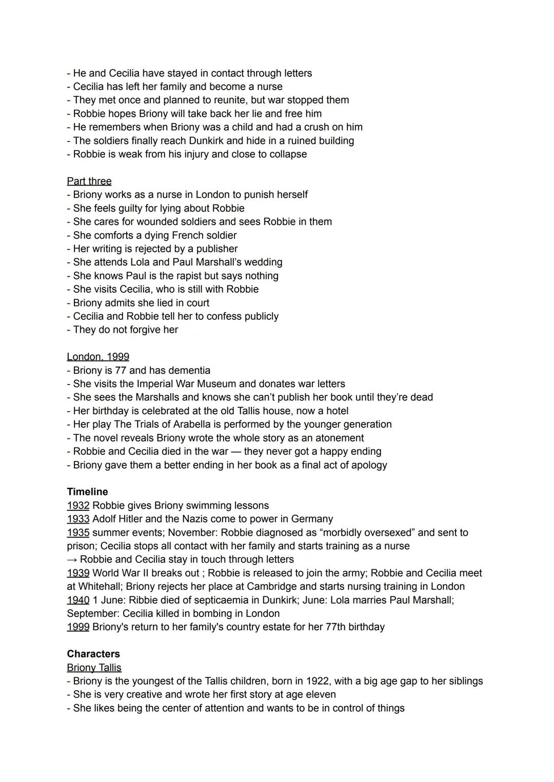 ENGLISCH LERNZETTEL - ABITUR
ATONEMENT
Key Facts
author lan McEwan; a British novelist
year of publication 2001
genre historical fiction
str