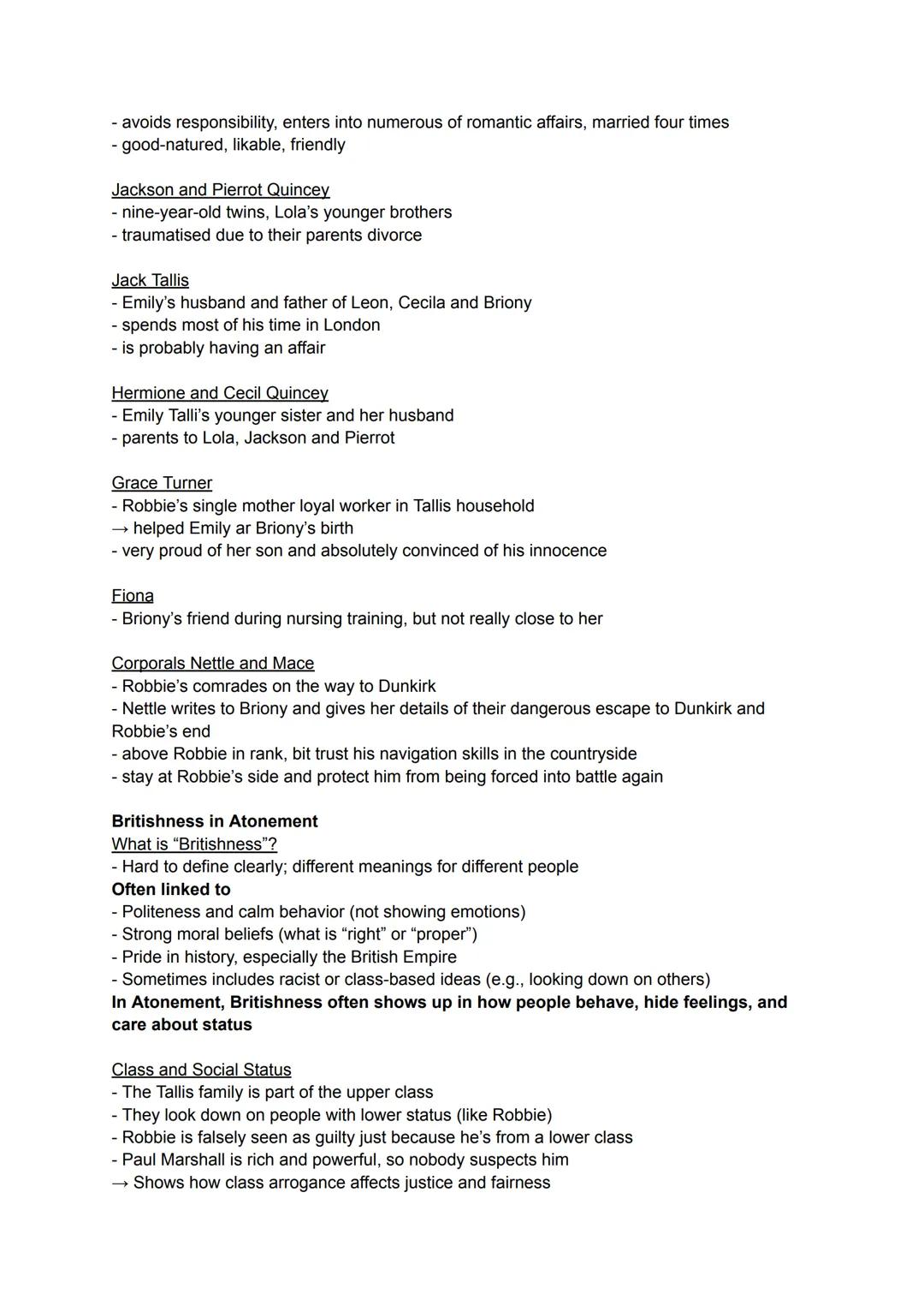 ENGLISCH LERNZETTEL - ABITUR
ATONEMENT
Key Facts
author lan McEwan; a British novelist
year of publication 2001
genre historical fiction
str