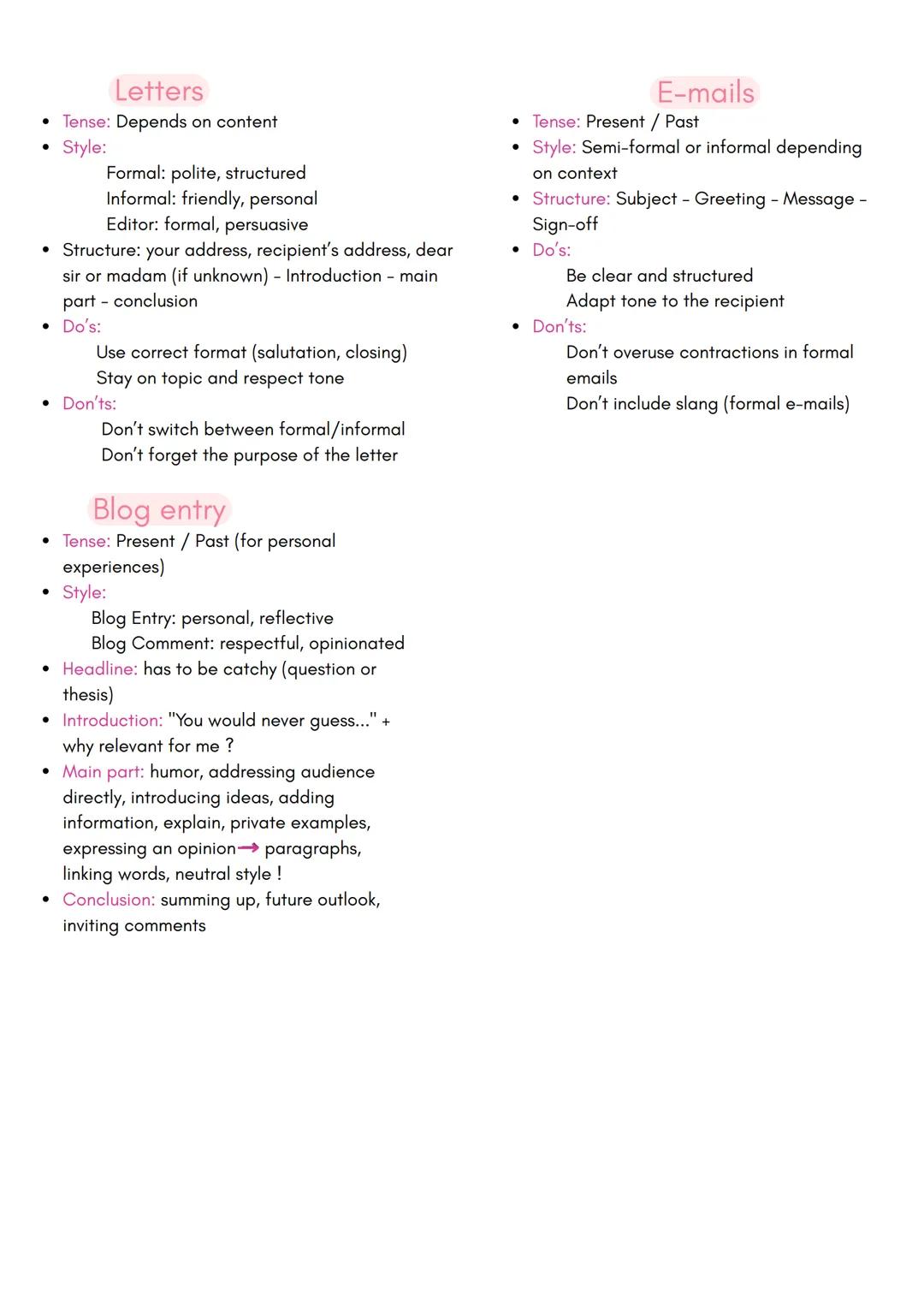 Englisch Abitur
1. Content
Summary
Outline
Style: Objective, neutral, no opinion or interpretation, no quotes
main information of the whole