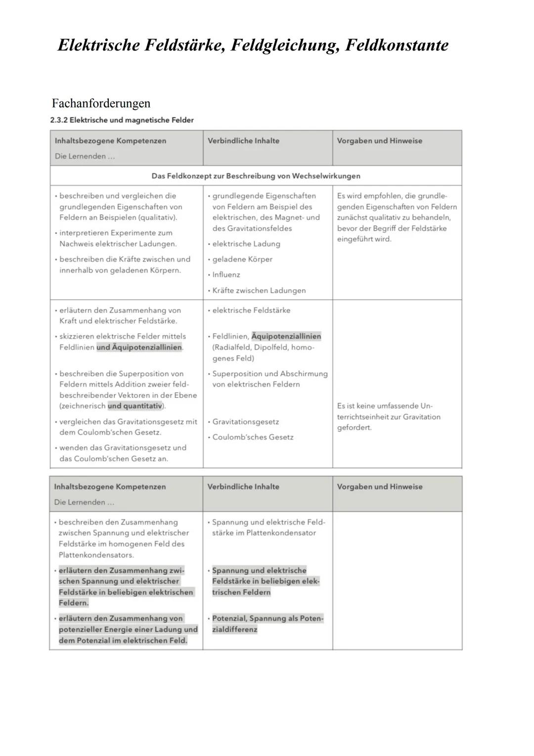 Elektrische Feldstärke, Feldkonstante