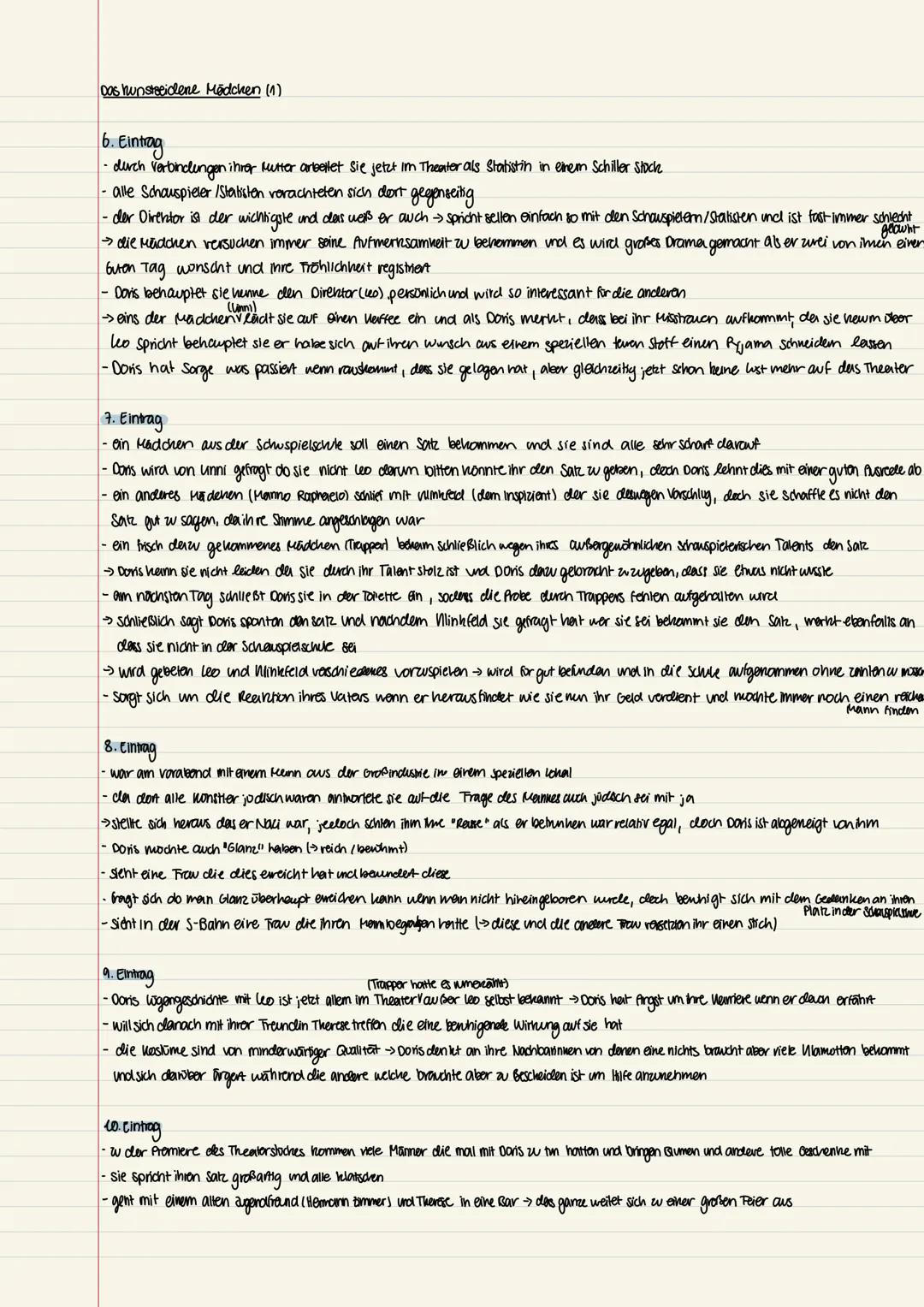 1931
Das tausendene Mädchen (1)
Erster Teil (Ende des Sommers und die mittlere Stadt)
1. Eintrag (in ihrer Wohnung)
- Doris denkt über die l