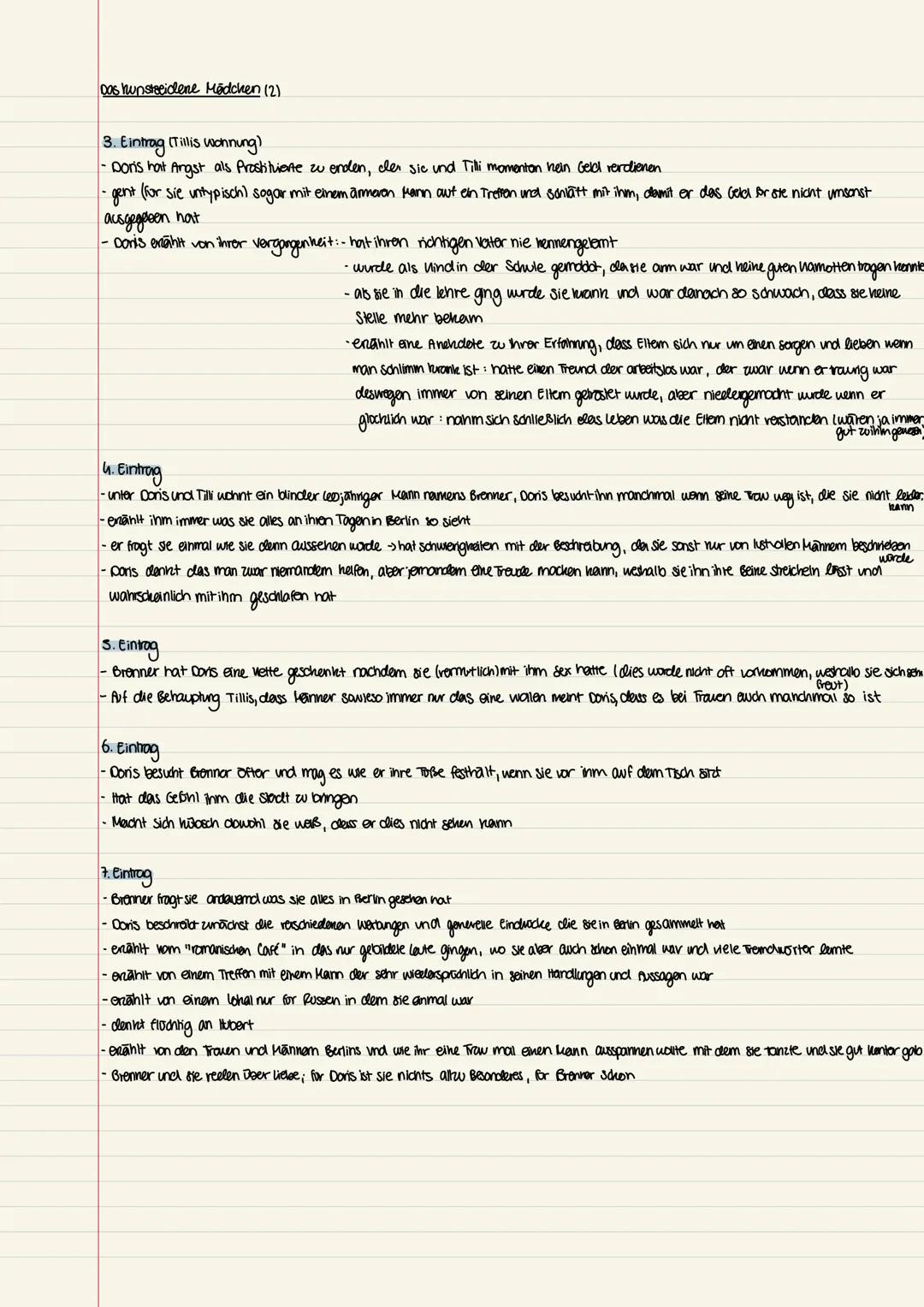1931
Das tausendene Mädchen (1)
Erster Teil (Ende des Sommers und die mittlere Stadt)
1. Eintrag (in ihrer Wohnung)
- Doris denkt über die l