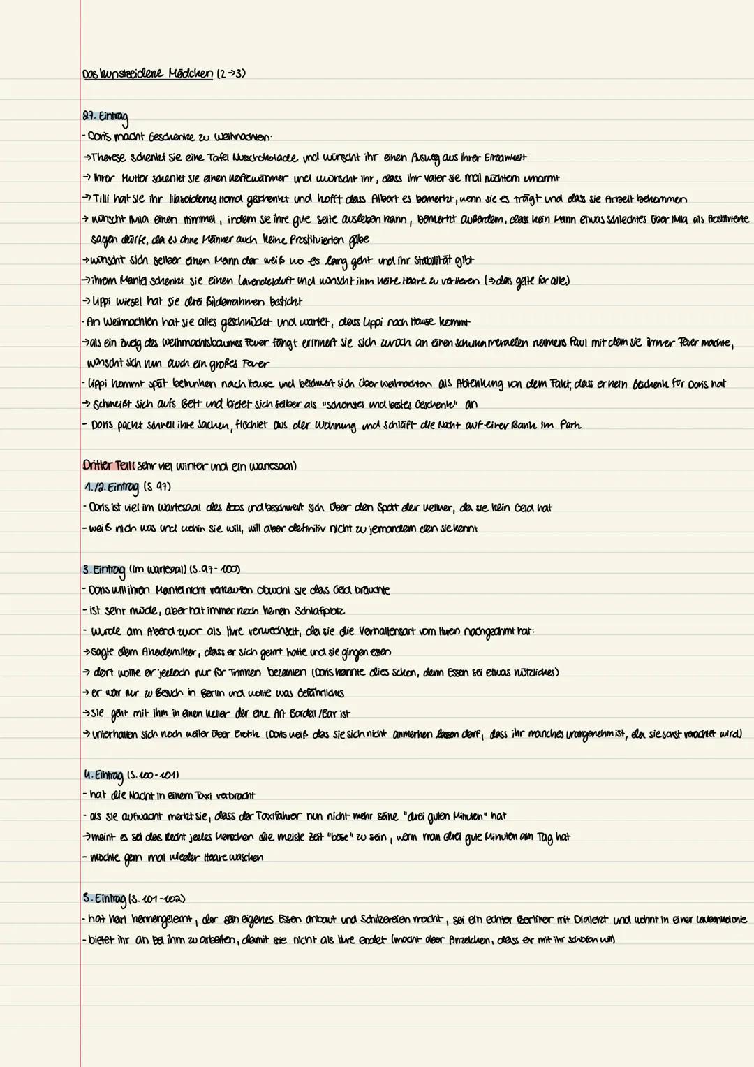 1931
Das tausendene Mädchen (1)
Erster Teil (Ende des Sommers und die mittlere Stadt)
1. Eintrag (in ihrer Wohnung)
- Doris denkt über die l
