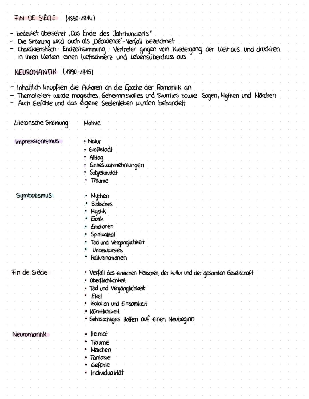 # Literatur um 1900
Der Zeitraum von 1890 bis 1910 war von der Gleichzeitigkeit verschiedener literarischer Strömungen geprägt, sogenannten
