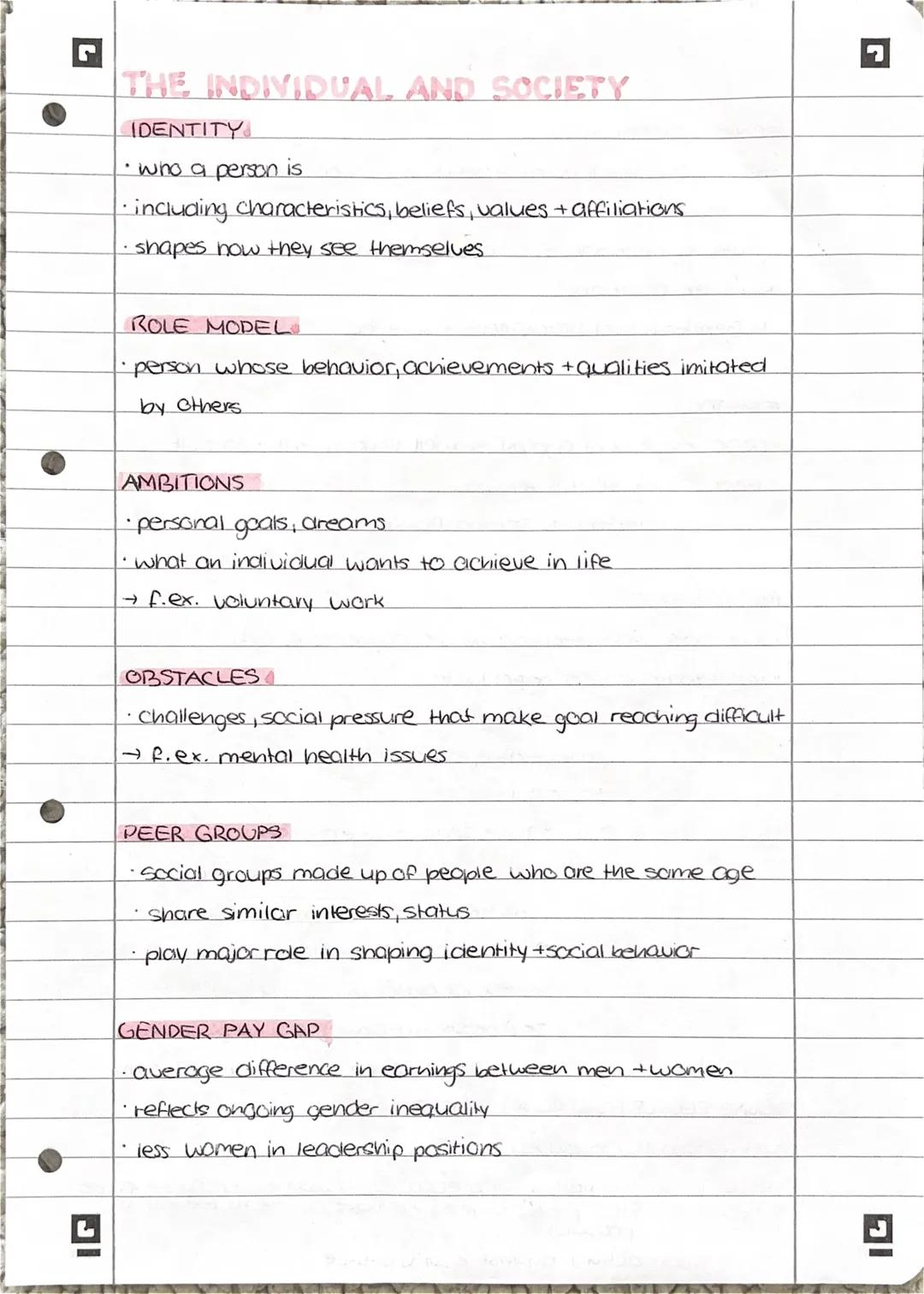 Englisch // The individual and society