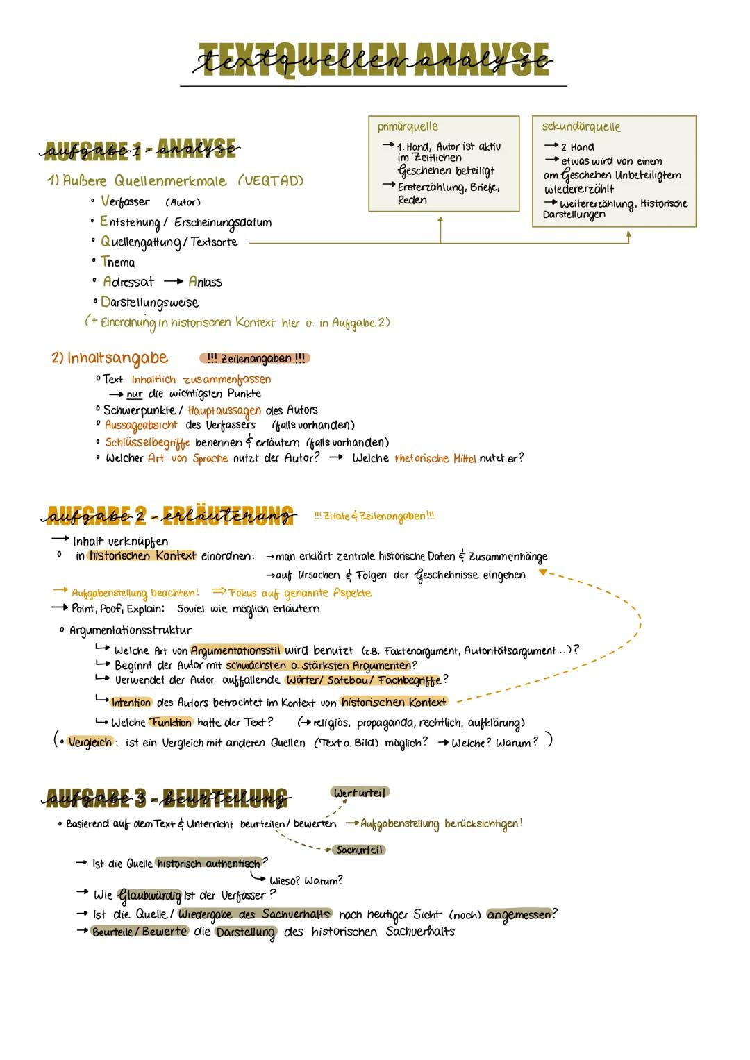 TEXTQUELLEN ANALYSE
AUFGABE 1-ANALYSE
1) Außere Quellenmerkmale (VEQTAD)
• Verfasser (Autor)
• Entstehung/ Erscheinungsdatum
• Quellengattun