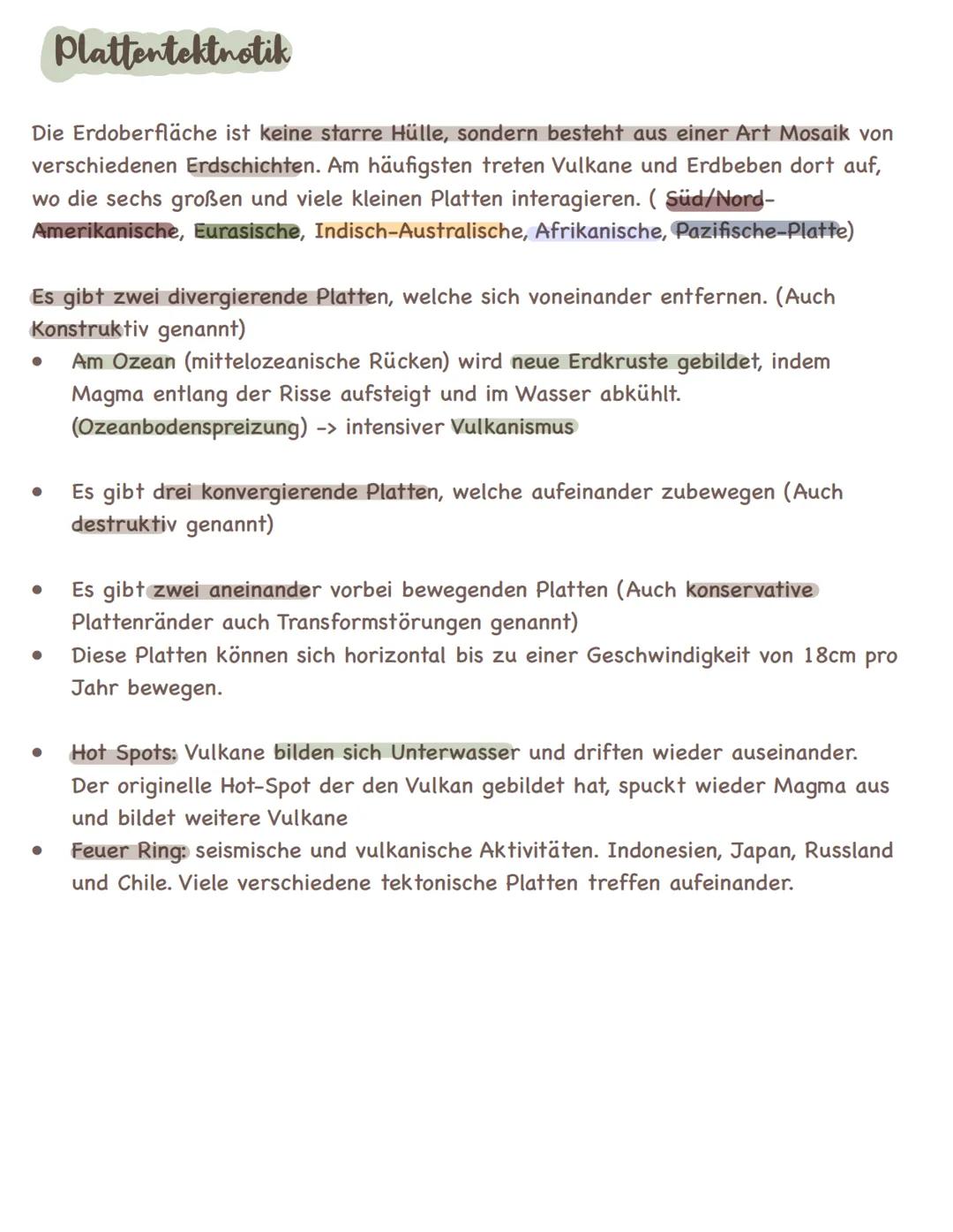 Schalenbau der Eyde
1) Erdkruste: Das ist die dünne, äußere Schicht, auf der wir leben. Es gibt
ozeanische Kruste (dünner, dichter) und kont
