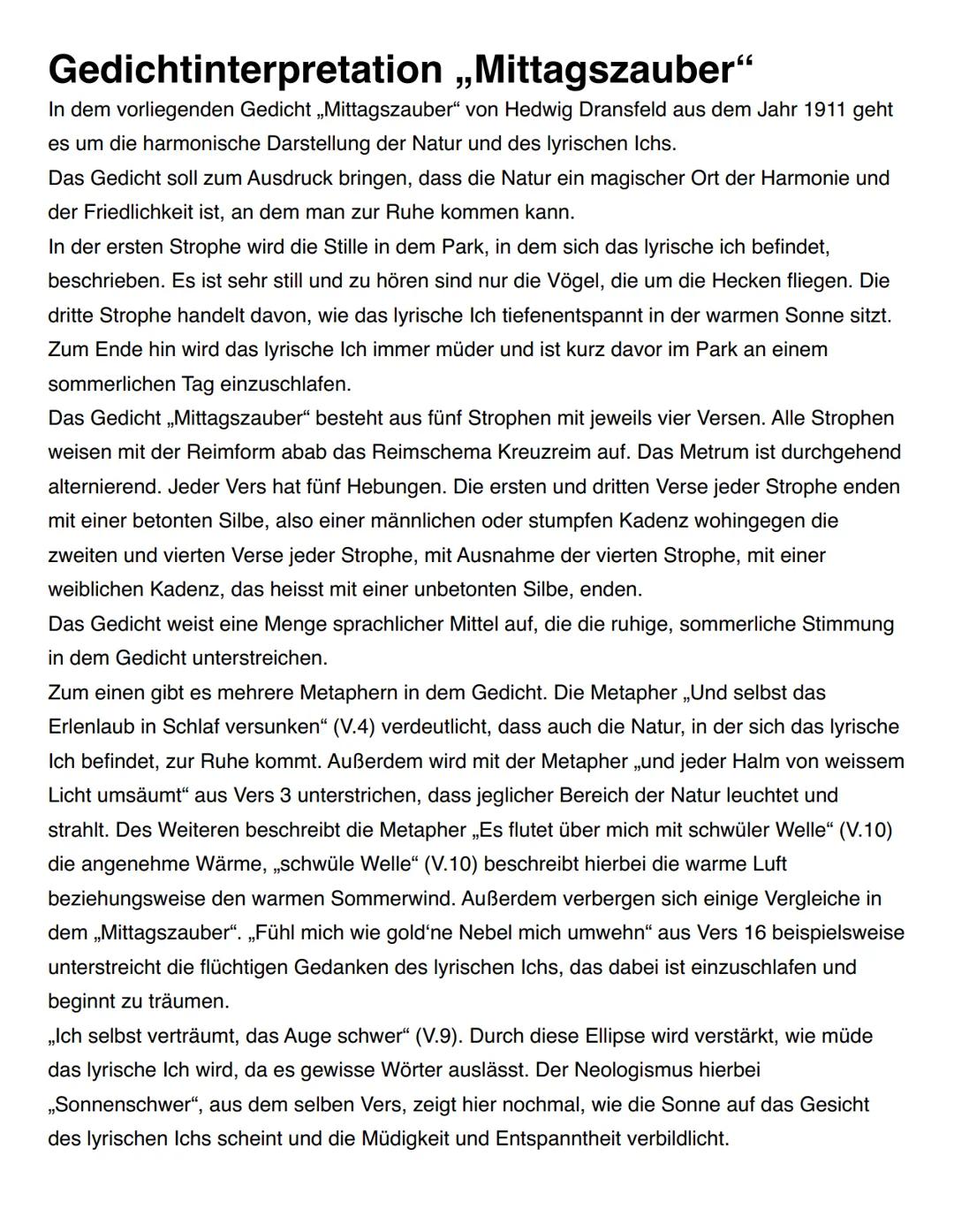 Mittagszauber
Goldstaub die Luft! - Der stille Park verträumt,
Die Rosen schwer, vom eignen Dufte trunken,
Und jeder Halm von weißem Licht u