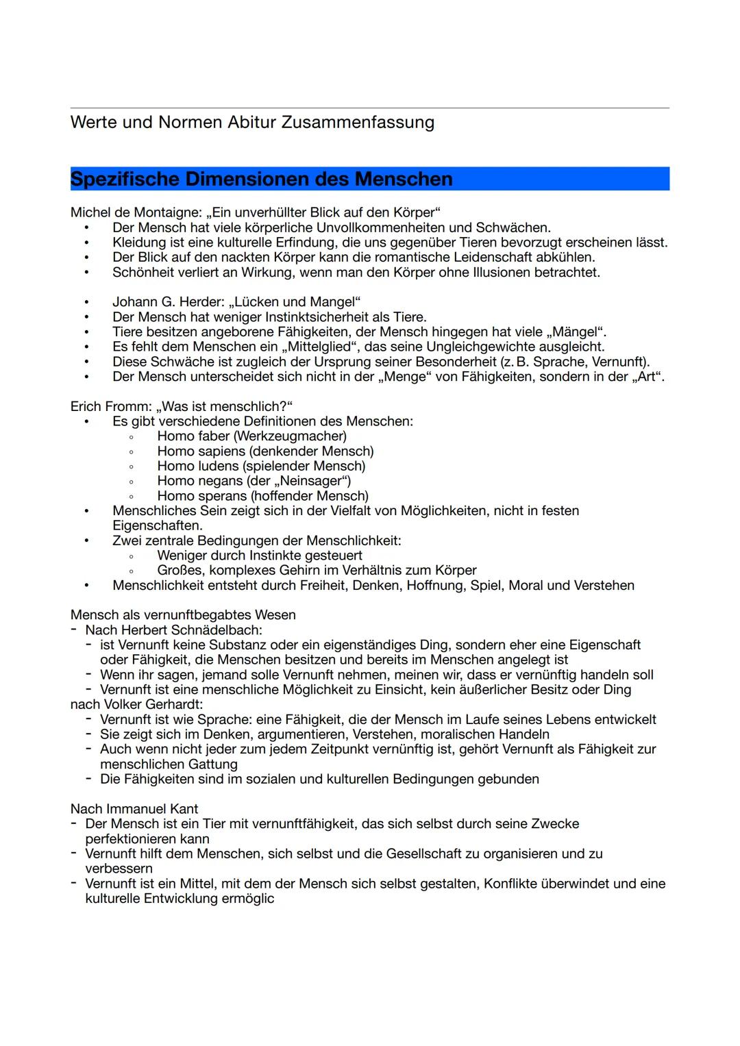 Werte und Normen Abitur