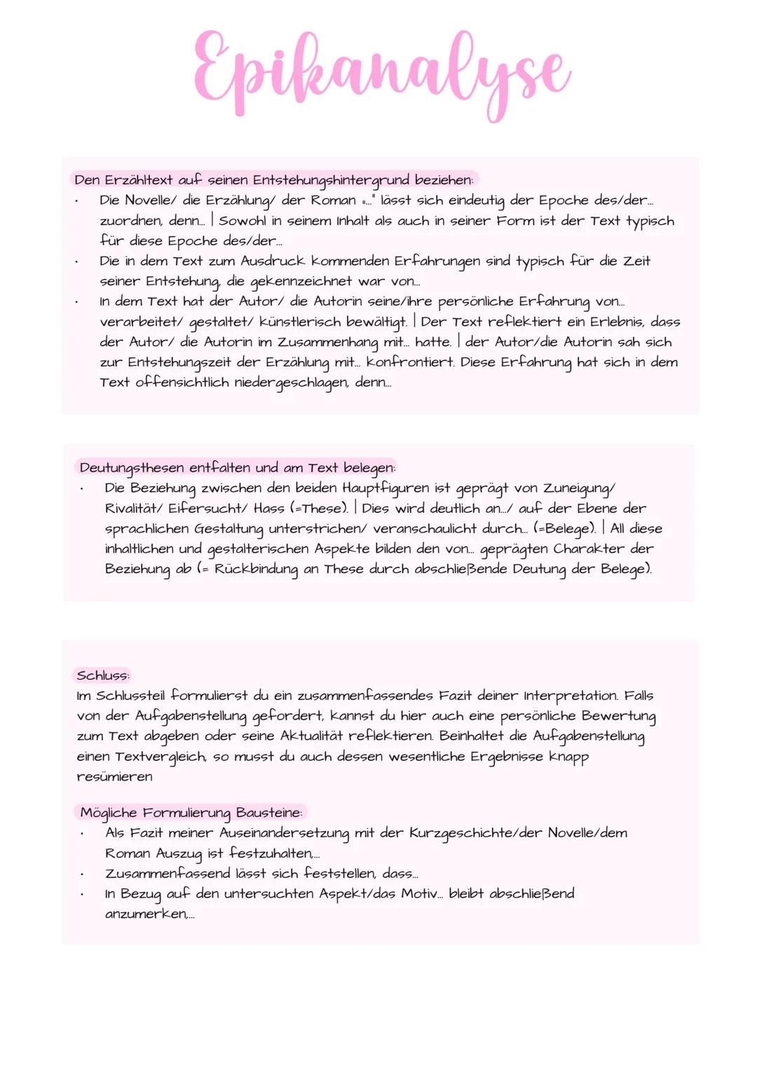 --- OCR Start ---
Epikanalyse
Einleitung: Autor, Titel, Textsorte, Entstehungszeit/ Epoche, Thema des gesamten Romans
dann Thema des vorlieg