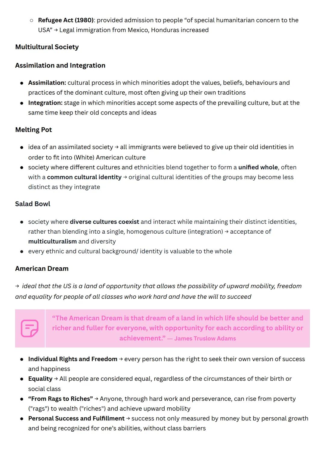 Q1.1 The USA - the formation of a nation
Development and principles of American democracy
Declaration of Independence
• unalienable rights w
