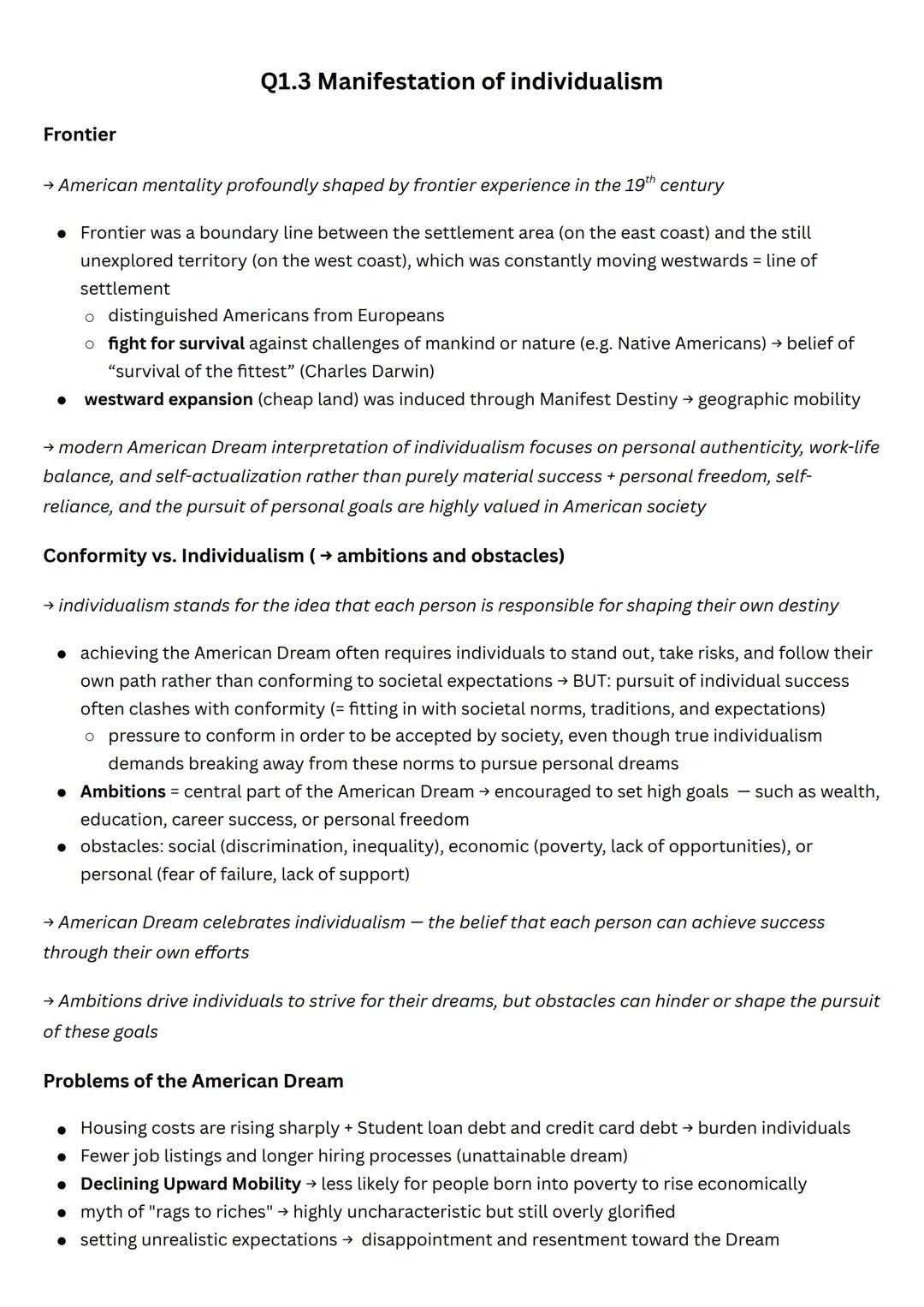 Q1.1 The USA - the formation of a nation
Development and principles of American democracy
Declaration of Independence
• unalienable rights w