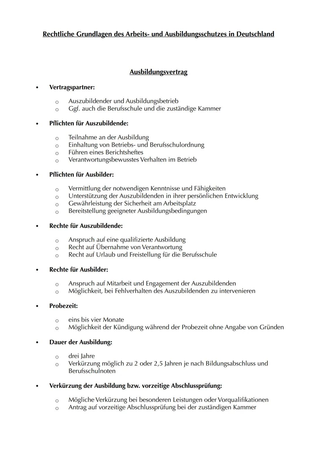 Lernfeld 1, Baustein 4 MFA - Rechtliche Grundlagen des Arbeits- und Ausbildungsschutzes