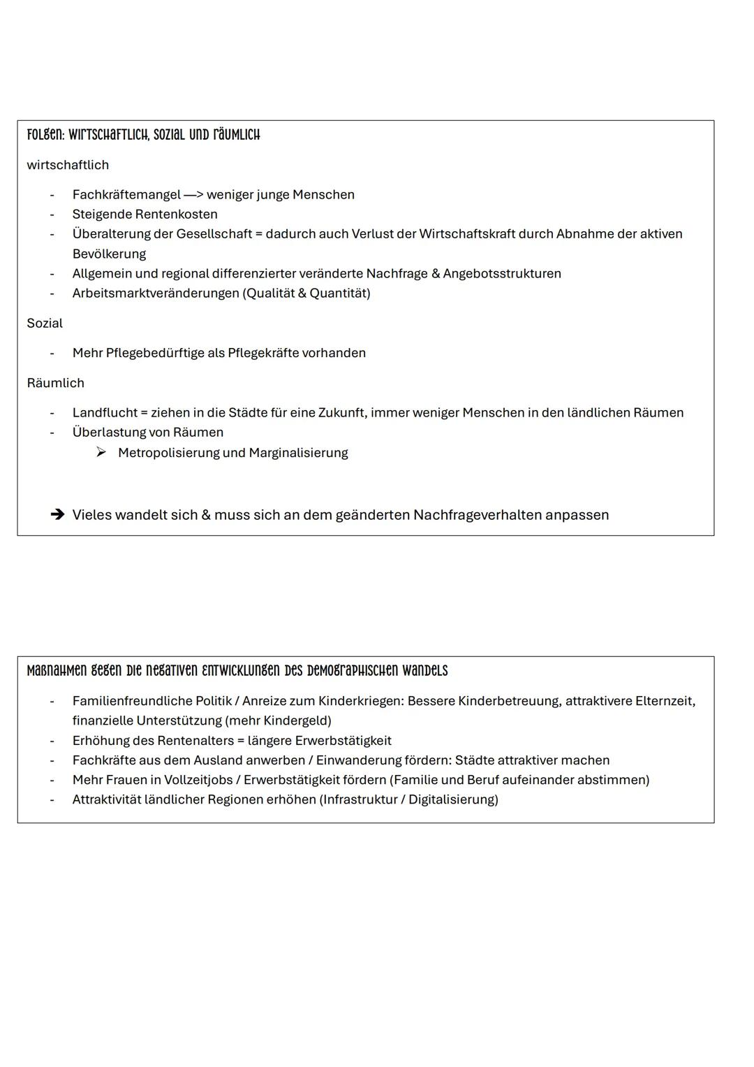 90 Lebensjahr
Demographischer wandel
= langfristige Veränderungen in der Bevölkerungsstruktur eines Landes / Region. Es geht vor
allem um Ve