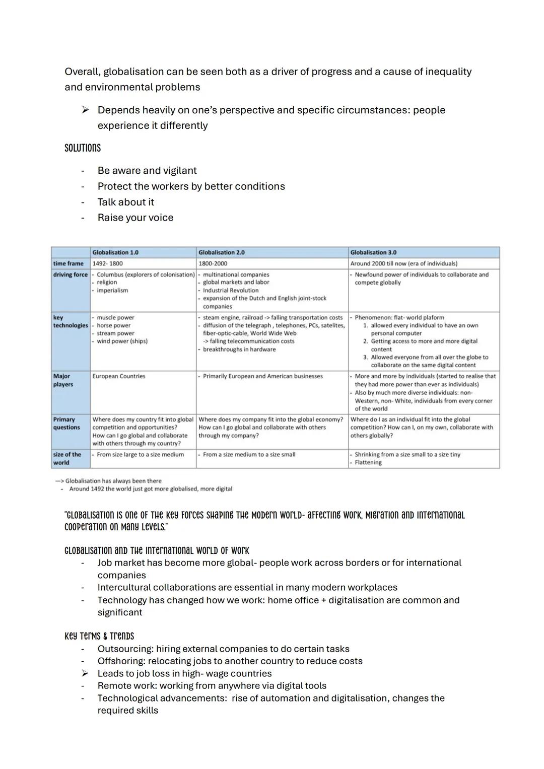 GLOBALIZATION
= process in which countries exchange goods, knowledge, politics and economy; this
process increased in the last centuries and