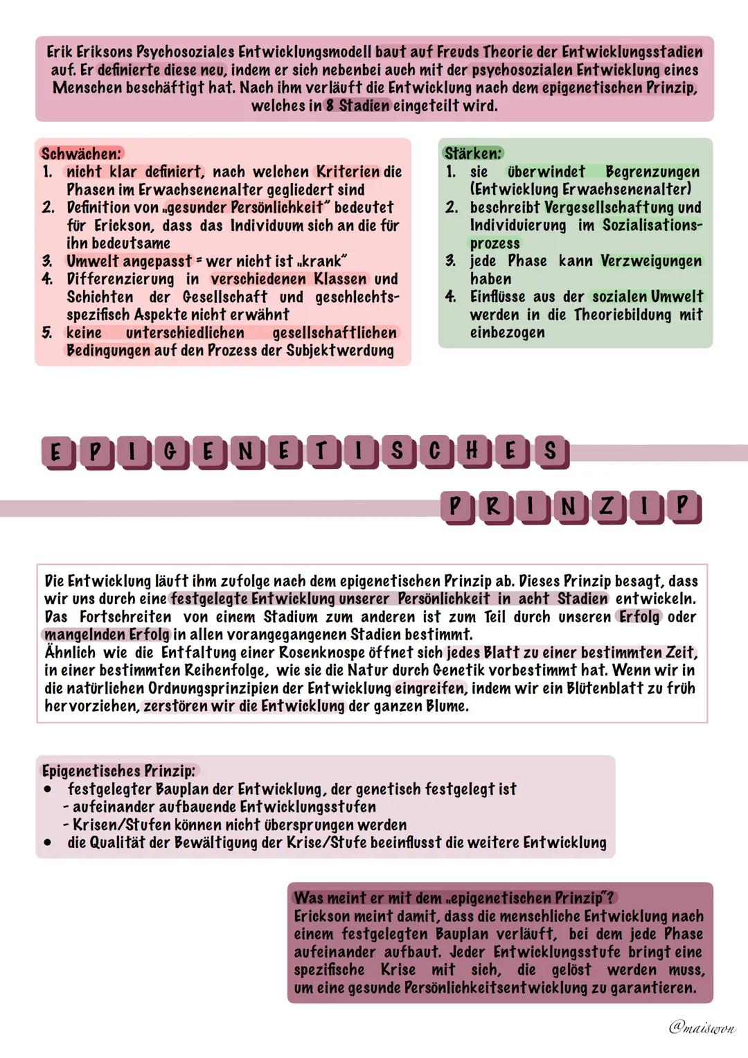 PSYCHOSOZIALE
ENTWICKLUNG
Erik H. Erikson ## Erik Eriksons Psychosoziales Entwicklungsmodell
Erik Eriksons Psychosoziales Entwicklungsmode