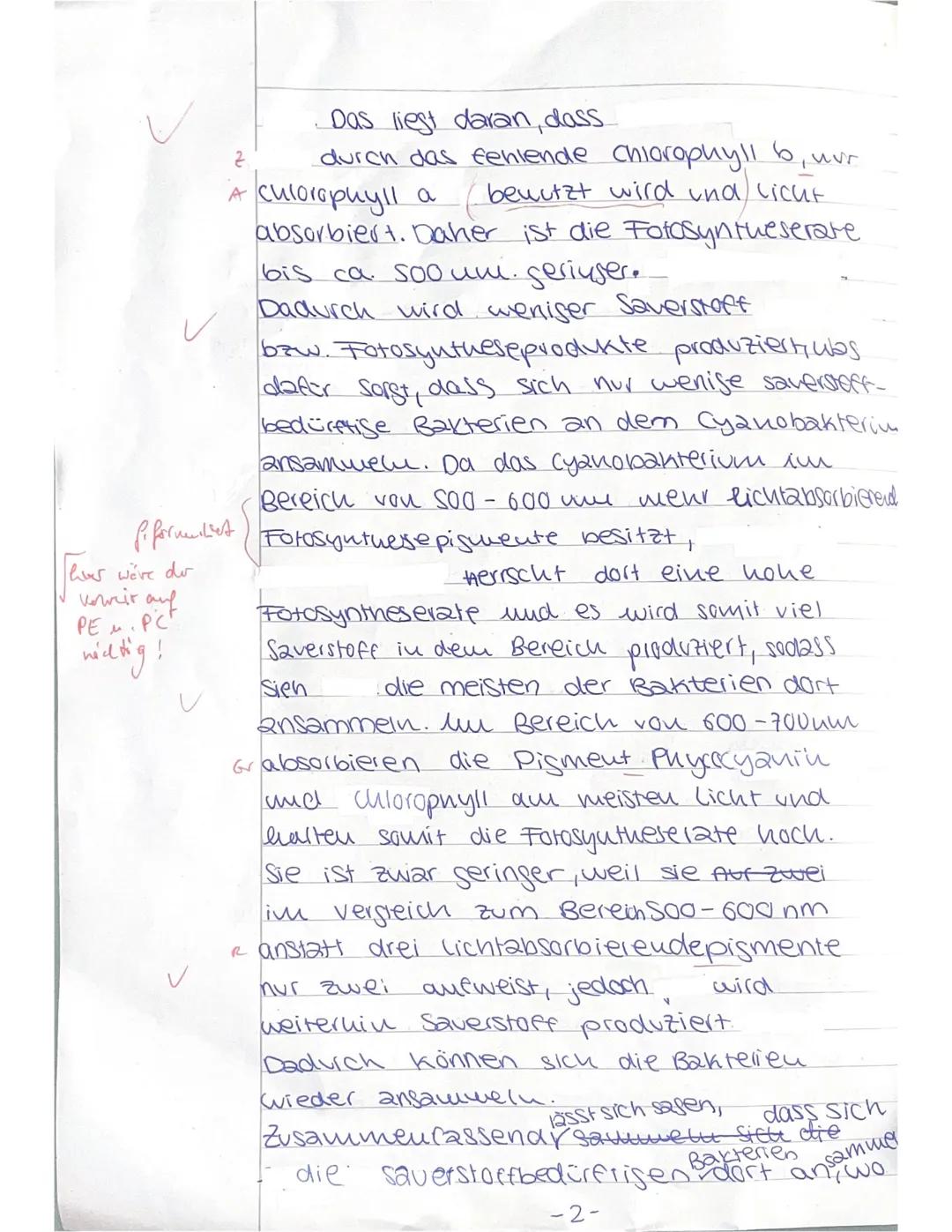 --- OCR Start ---
Schulj. 24/25, 2. Hj. 2. Klausur (90') 19.03.25 Name:
Fotosynthese
Aufgabe 1: Fotosyntheseleistung bei Cyanobakterien
1/1