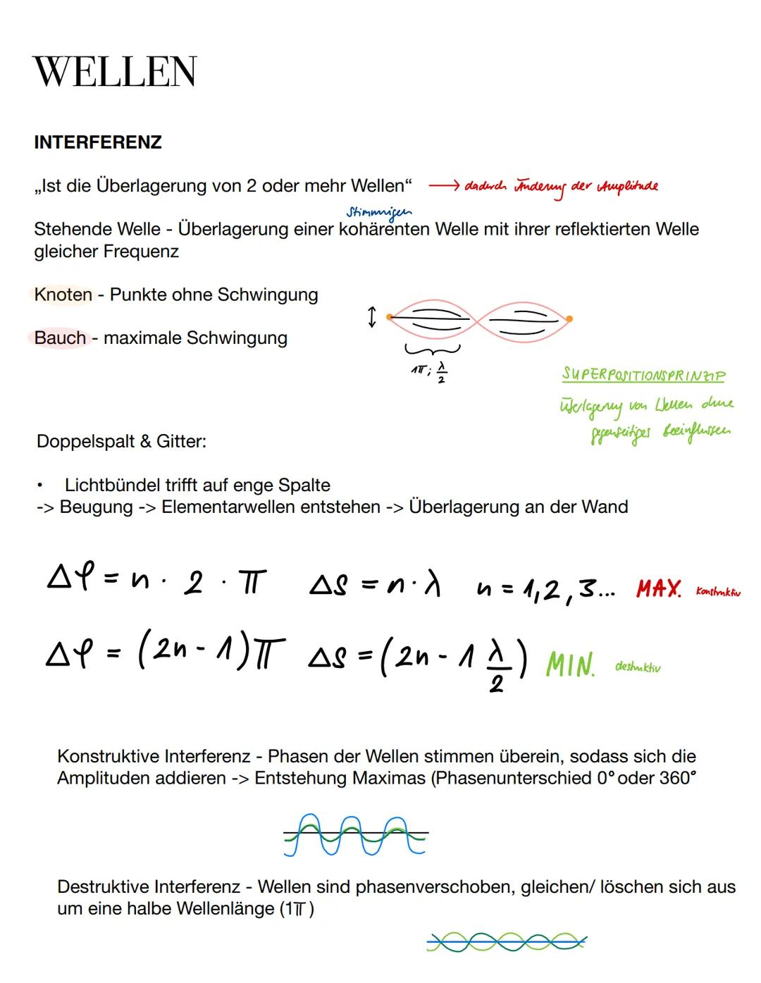 WELLEN
ALLGEMEINES
„Eine Welle ist eine sich ausbreitende Schwingung"
Periodendauer - Dauer 1 Periode (in Sek)
Ausbreitungsgeschwindigkeit -