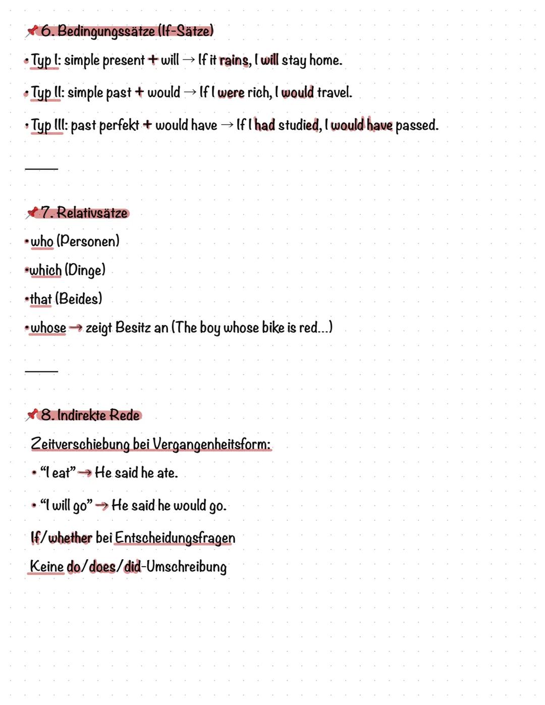 Carammar
1. Adjektive & Adverbien
• Adjektive beschreiben Nomen (a fast car), Adverbien beschreiben Verben.
• Bildung: adjective + -ly quic