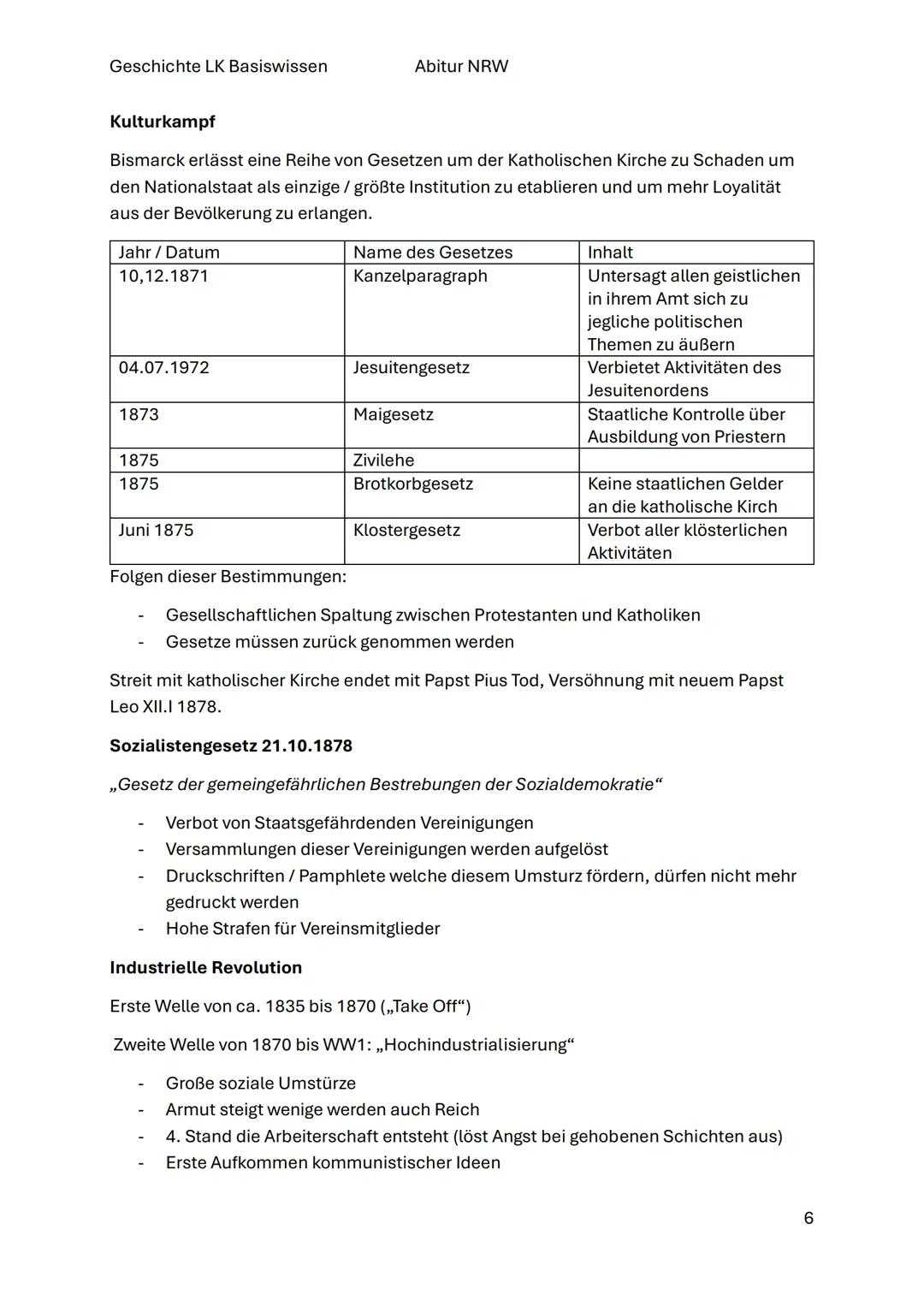 Geschichte LK Basiswissen
Abitur NRW
Geschichte LK Lernzettel zum zeithistorischen Hintergrund
Ab Kaiserreich bis Wiedervereinigung
1803-186