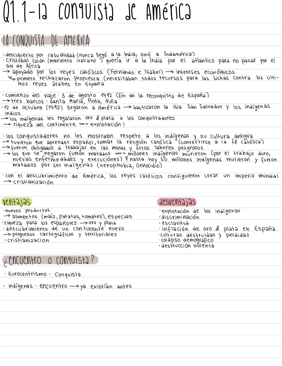 Q1.1-la conquista de América
LA CONQUISTA DE AMERICA
•descubierto por casualidad (nunca llegó a la India, sinó a Sudamérica)
Cristóbal Co