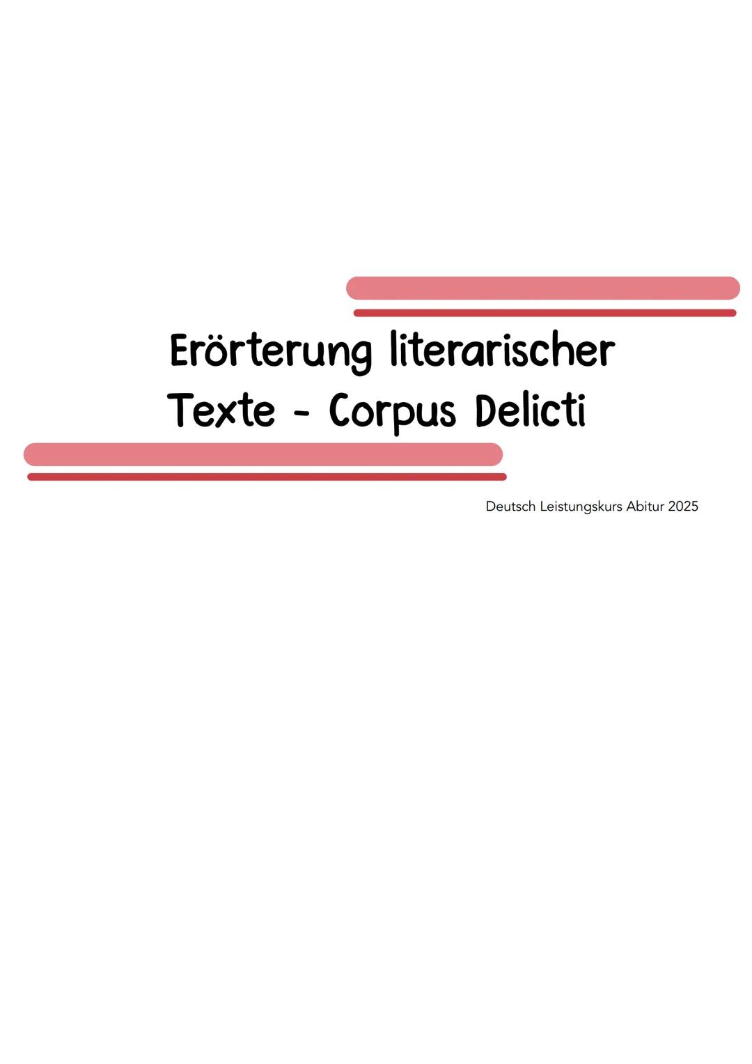 Deutsch Abitur: Erörterung literarischer Texte