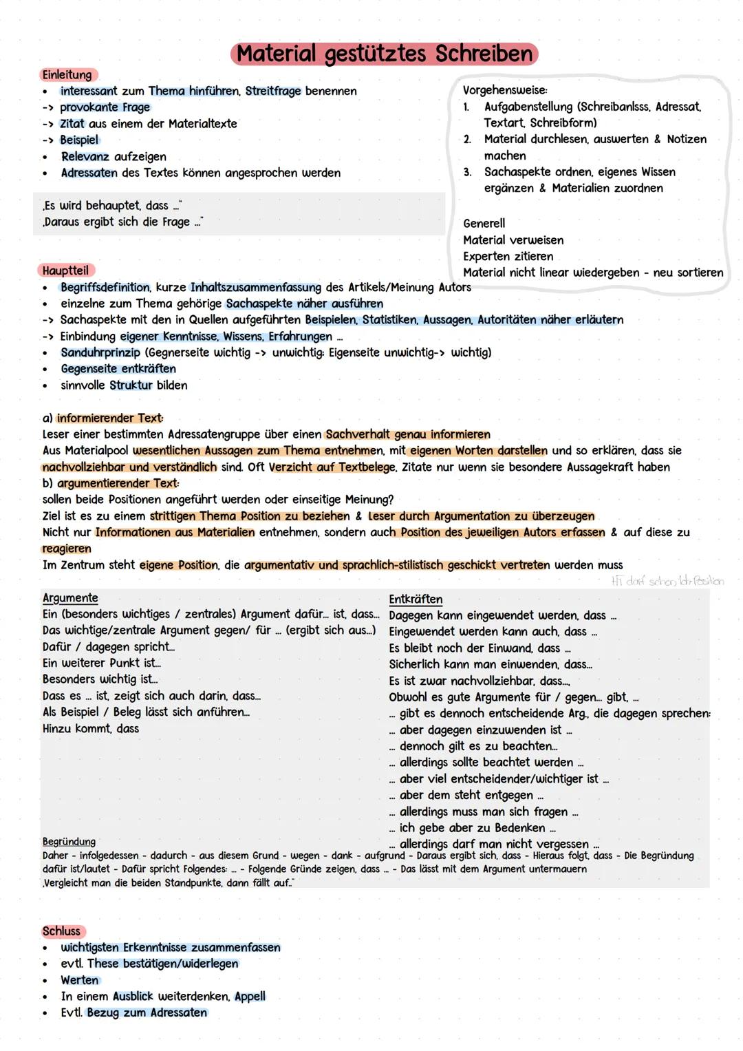 # Material gestütztes
Schreiben - Sprache
Deutsch Leistungskurs Abitur 2025 ## Material gestütztes Schreiben
### Einleitung
- interessant