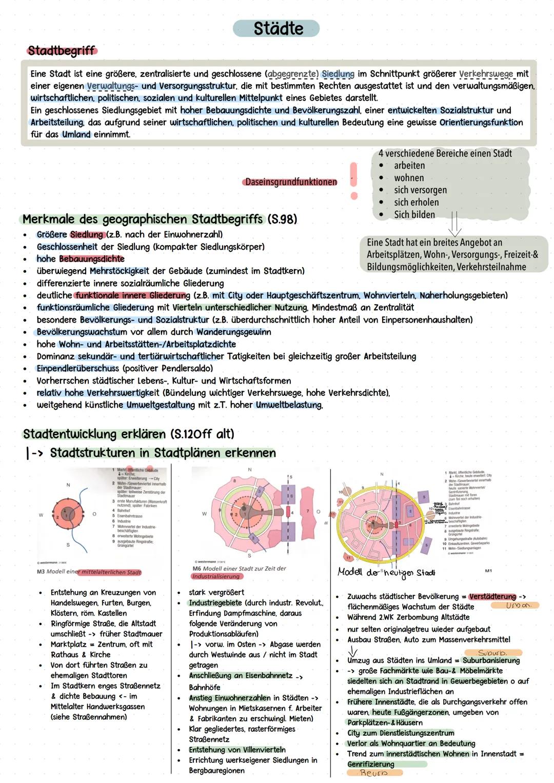 # Städte
Erdkunde Leistungskurs Abitur 2025 Stadtbegriff
Städte
Eine Stadt ist eine größere, zentralisierte und geschlossene (abgegrenzte)