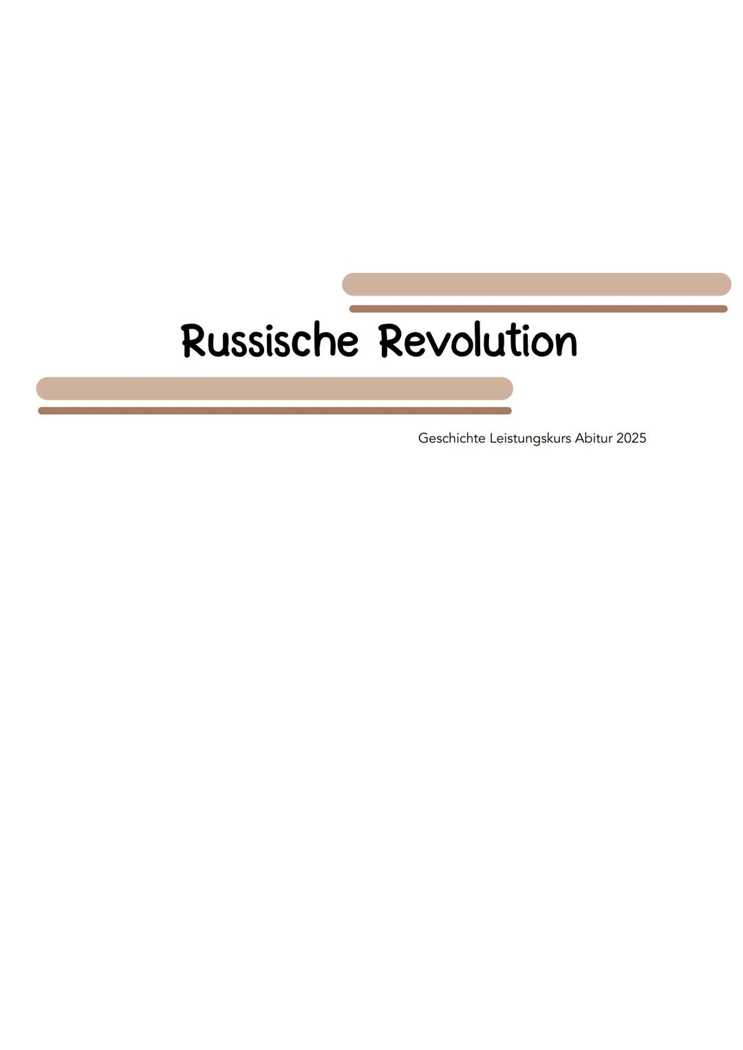 Geschichte Abitur: Russische Revolution