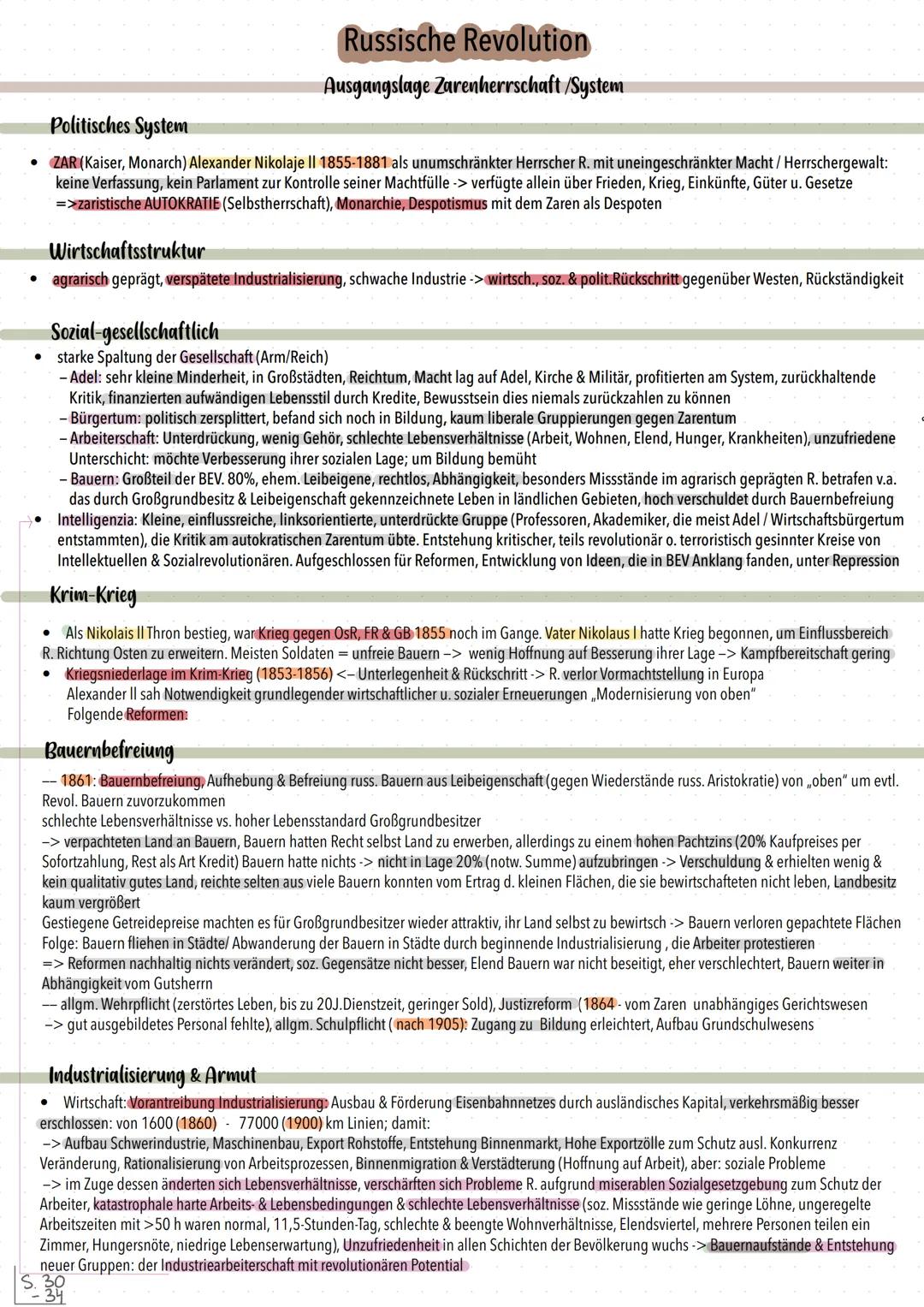 # Russische Revolution
Geschichte Leistungskurs Abitur 2025 ## Politisches System
Russische Revolution
Ausgangslage Zarenherrschaft/System