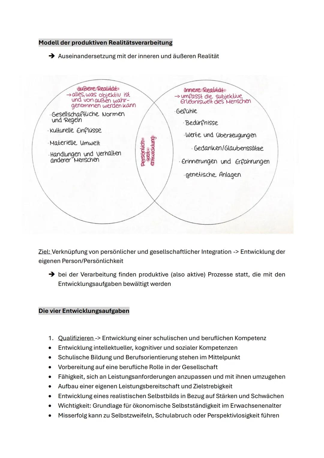Klaus Hurrelmann
Die Theorie von Klaus Hurrelmann beinhaltet vier Entwicklungsaufgaben, das Modell der
produktiven Realitätsverarbeitung, al