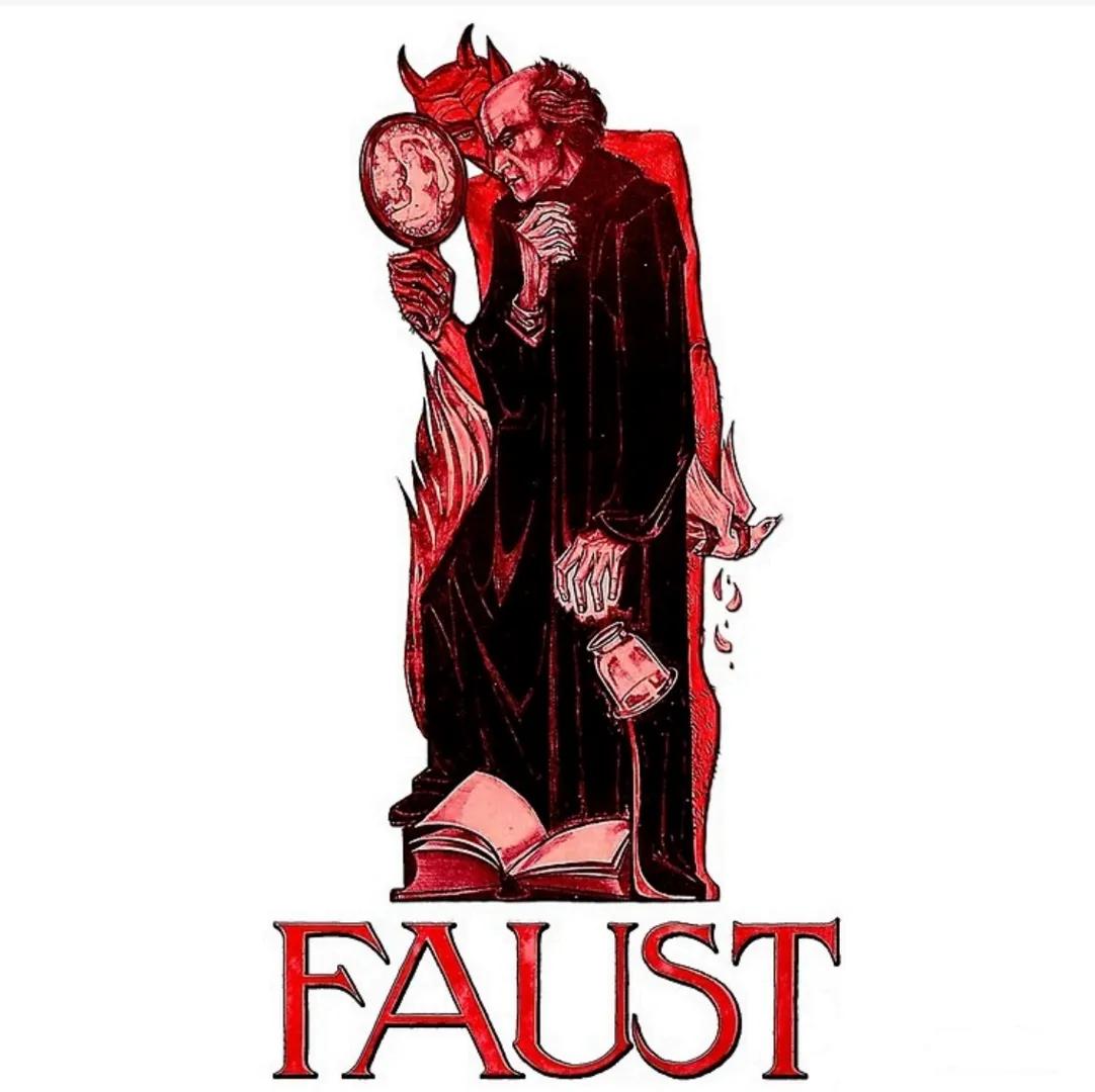 # FAUST # Faust von Johann Wolfgang von Goethe, veröffentlicht 1808
Handlung von einem Gelehrten, der nach grenzenloser Erkenntnis und sinn