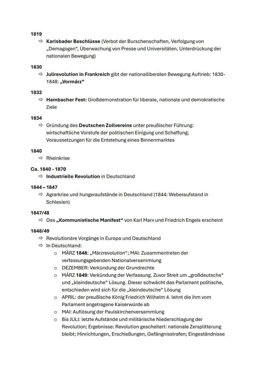Nationalismus und Globalisierung
(Die deutsche Frage im 19. Jhd.: Vormärz, Revolution, Reichseinigung;
Industrialisierung; Versailler Vertra