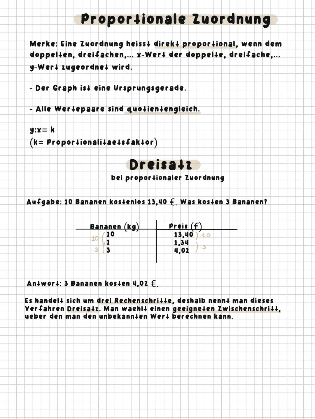 Proportionale Zuordnung