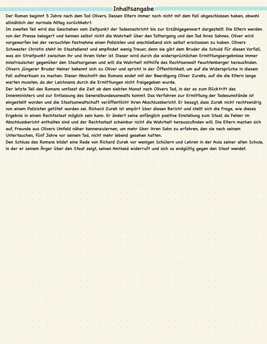 Roman
2005 -> Gegenwartsliteratur
In seiner frühen Kindheit ein Garten
Allgemeines
-> zeigt negative Seite des Rechtsstaates (versucht sich