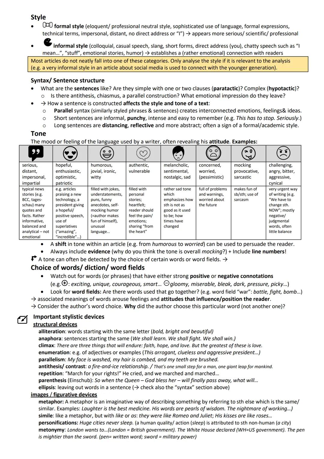 Analyzing a non-fictional text (newspaper articles, online articles...)
Purposes most authors have when writing an article:
In many articles