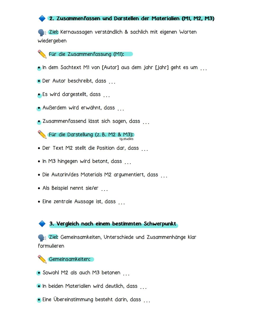 ZP 10 - Aufgabe 4b: Vergleichen
und Untersuchen - Universelle
Formulierungshilfen
tg.studies
Grundaufbau und typische Teilaufgaben bei 4b -
