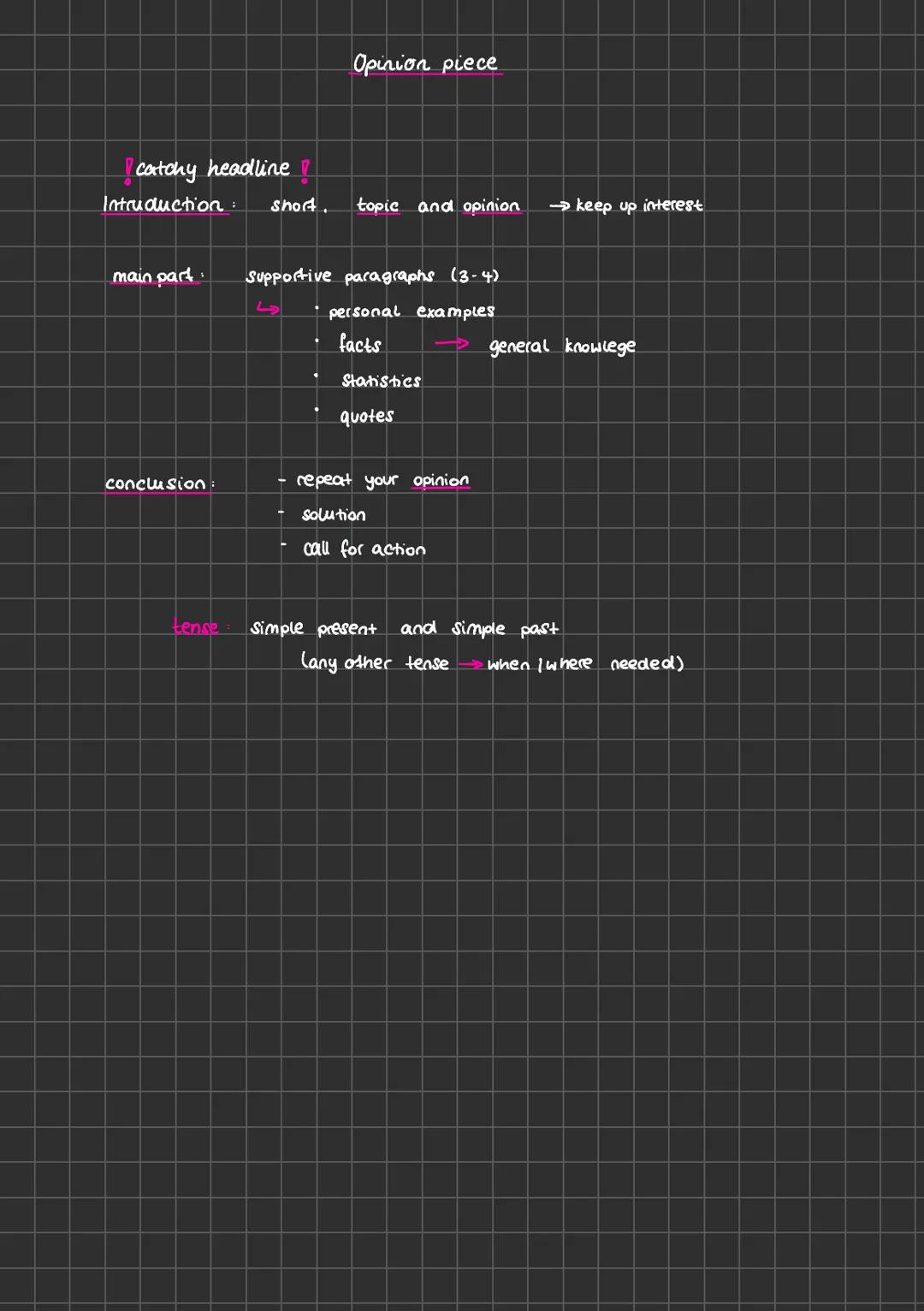 Opinion piece schreiben
