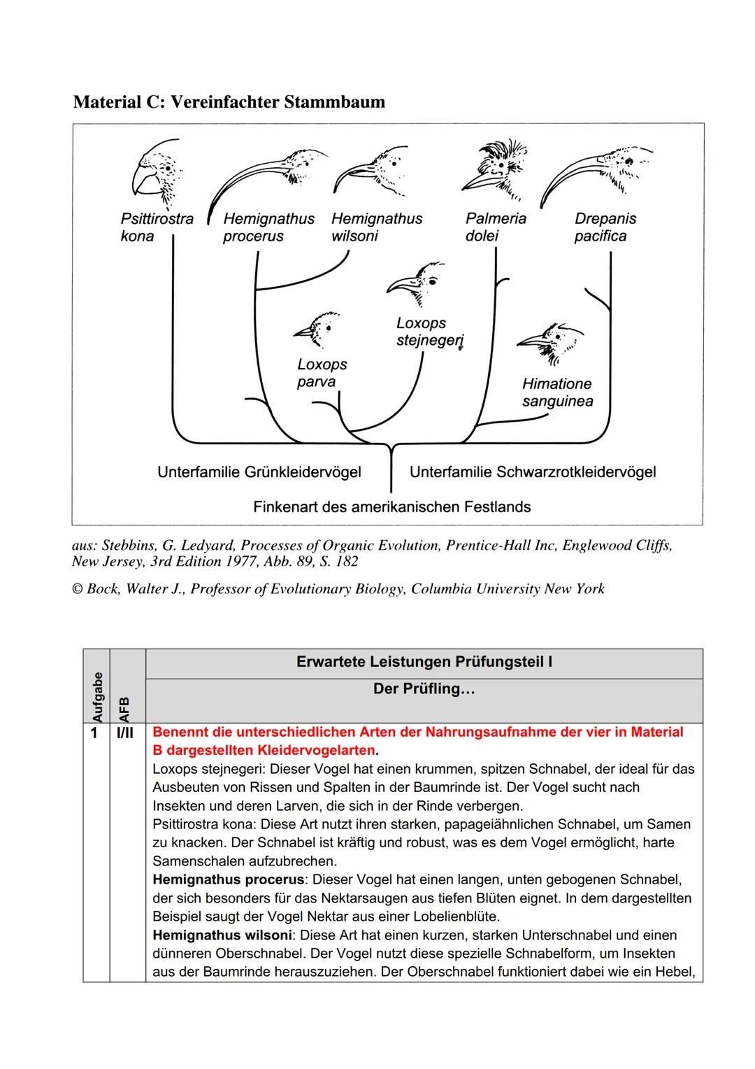 Fachprüferin:
Pohl
Datum: 16.05.24
Mündliche Abiturprüfung 2024
4. Fach: Biologie Grundkurs
Aufgabenstellung zum 1. Prüfungsteil: Kleidervög
