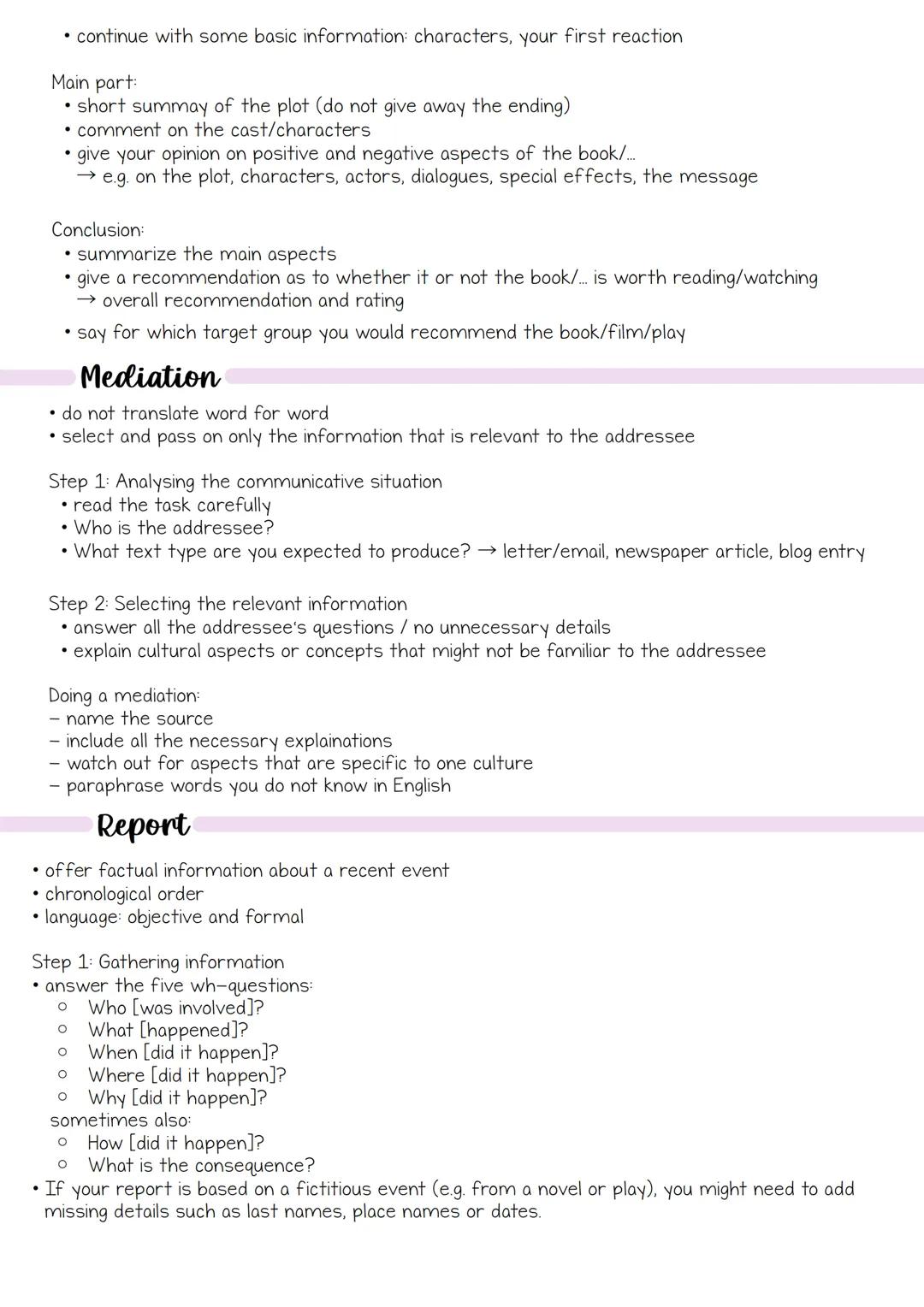 Englisch Abitur SH
2025 text types # Summary and Outline
non-fictional: restate author's main ideas
fictional: retell a story
outlining: ju