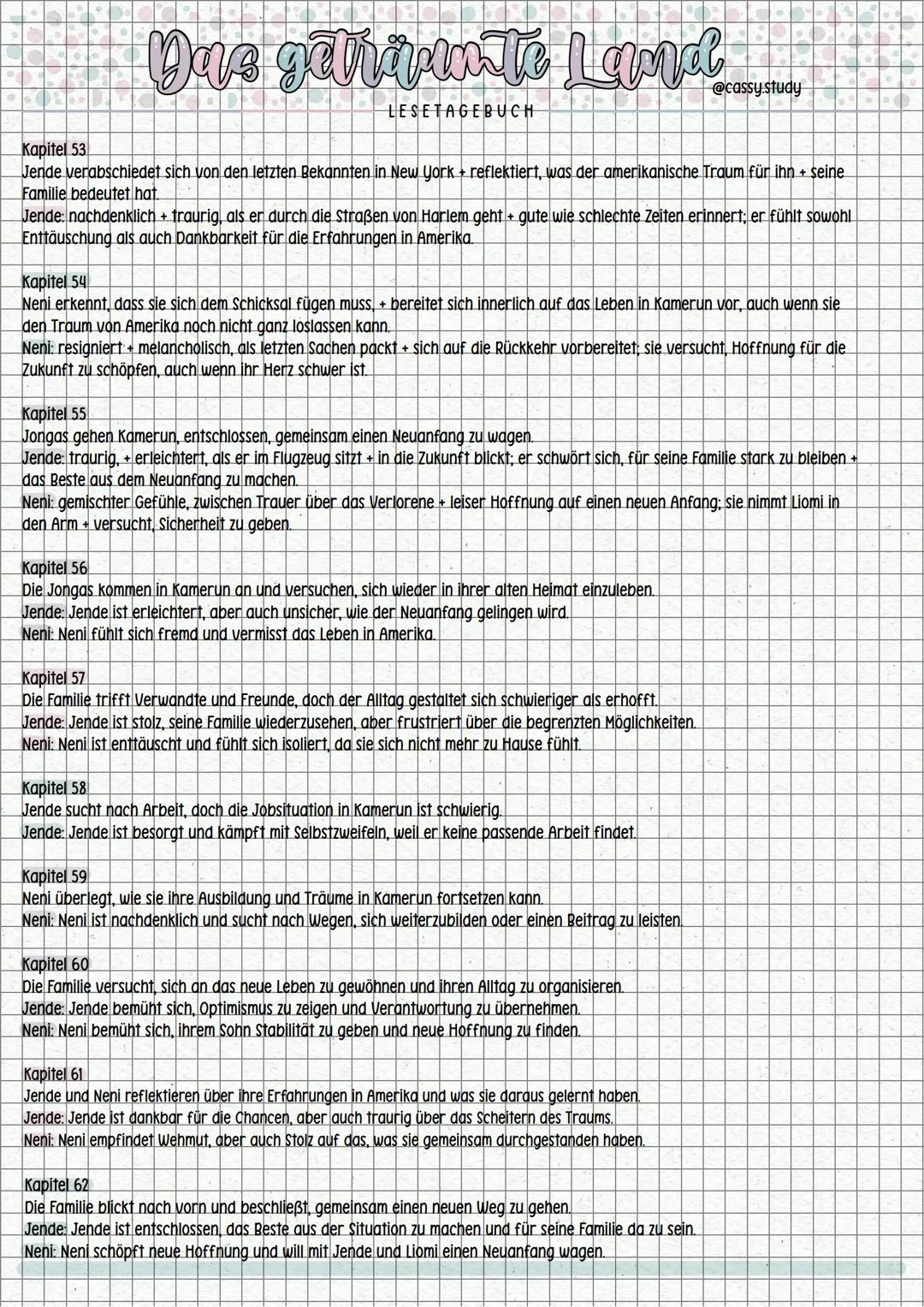 # Das geträumte Land
LESETAGEBUCH
@cassysstudy
**Kapitel 1**
Jende hat ein Vorstellungsgespräch als Chauffeur bei Clark Edwards und ist ne