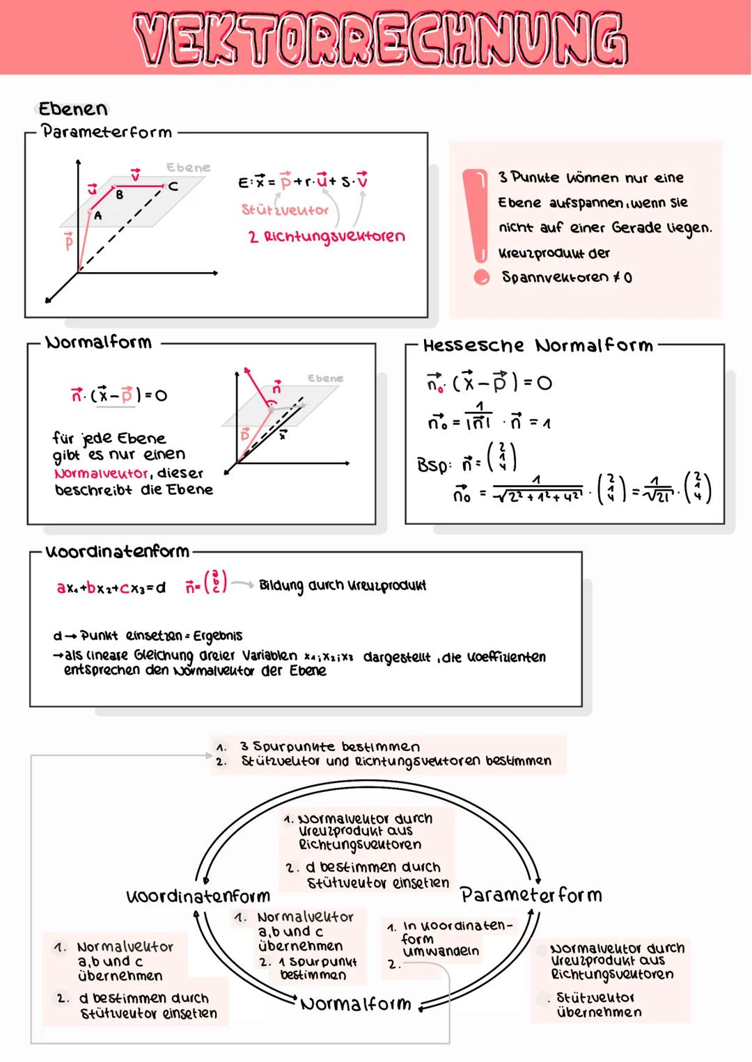 ## VEKTORRECHNUNG
A(a1,a2,a3)
Koordinaten
## Vektor berechnen
$\vec{AB} = \begin{pmatrix} b_1 - a_1\\b_2 - a_2\\b_3 - a_3 \end{pmatrix}$ →