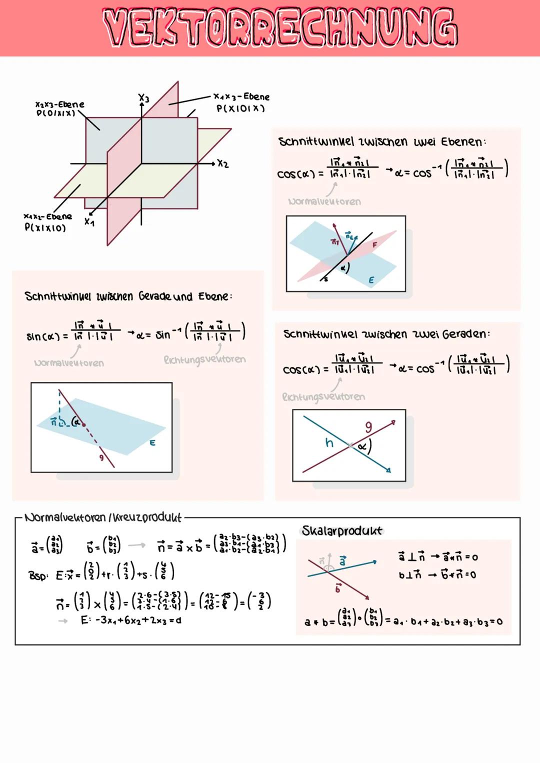 ## VEKTORRECHNUNG
A(a1,a2,a3)
Koordinaten
## Vektor berechnen
$\vec{AB} = \begin{pmatrix} b_1 - a_1\\b_2 - a_2\\b_3 - a_3 \end{pmatrix}$ →