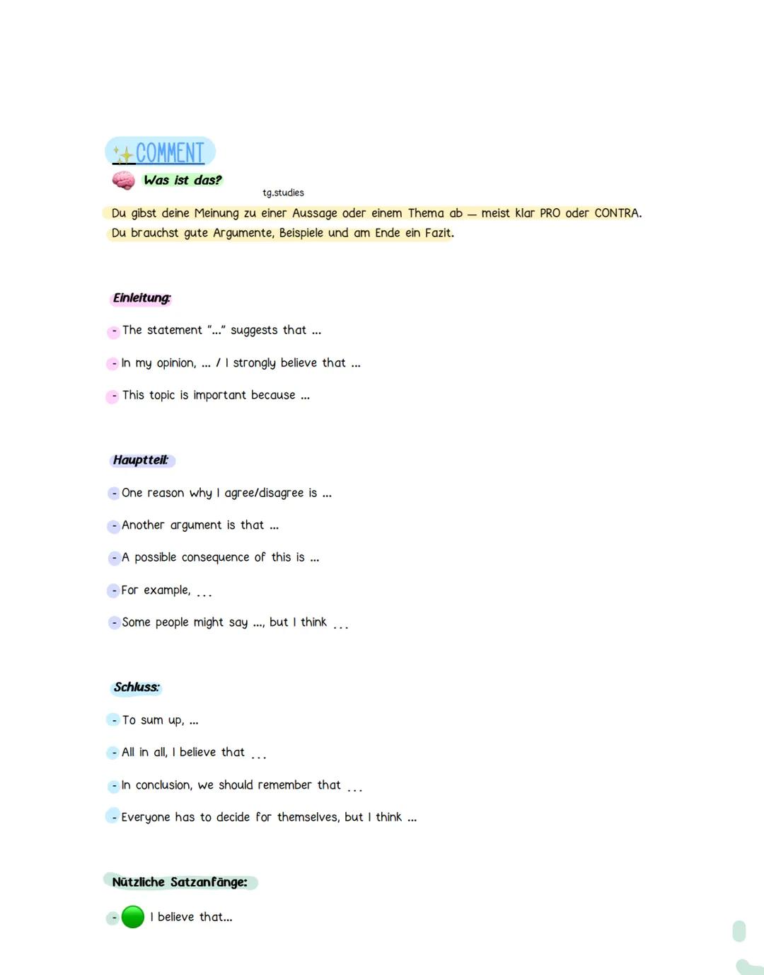 ZP10 Englisch Writing – Comment, Blogpost, Creative Writing & mehr einfach erklärt!